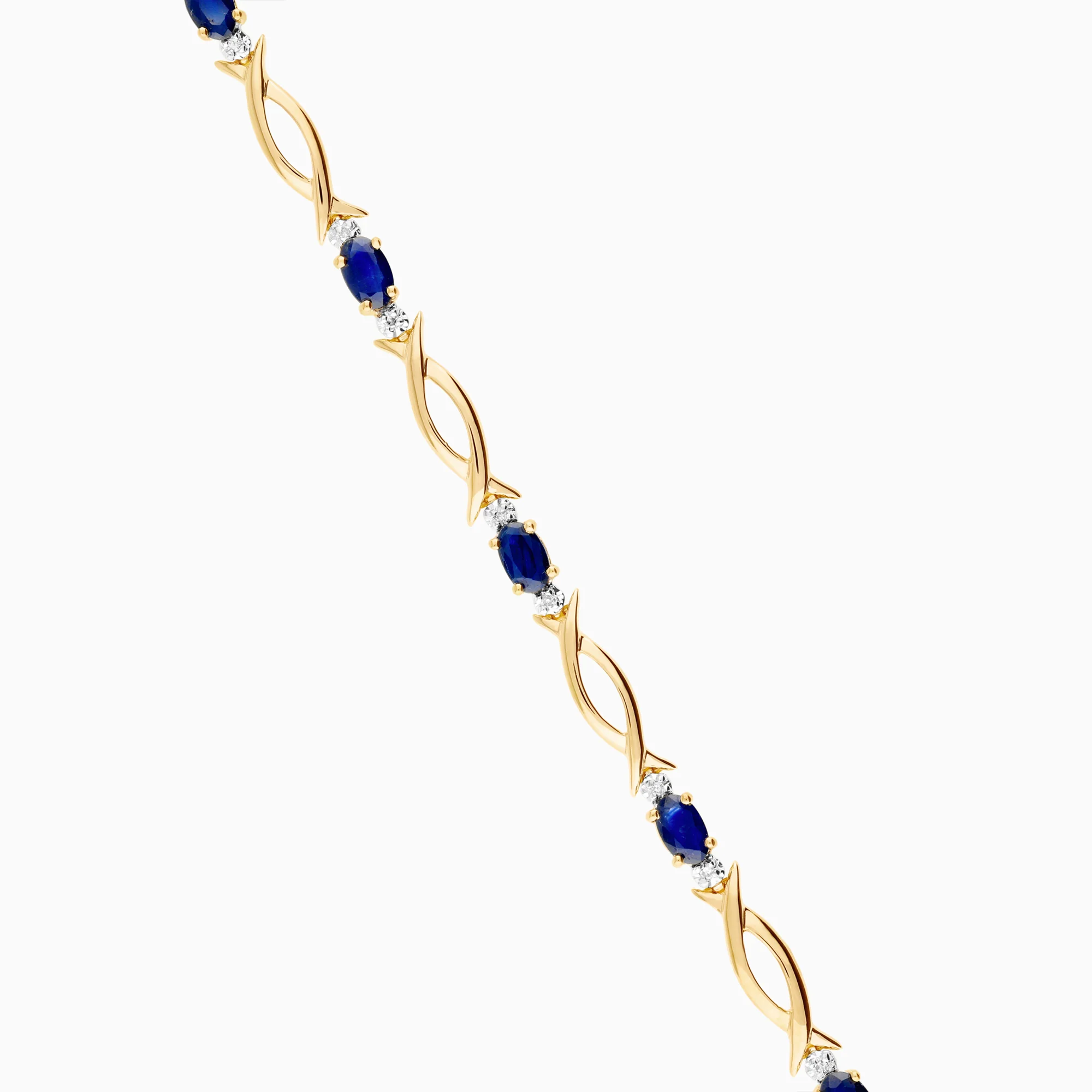 Gemstone bracelet with sapphires and diamonds 0.07ct 18K gold