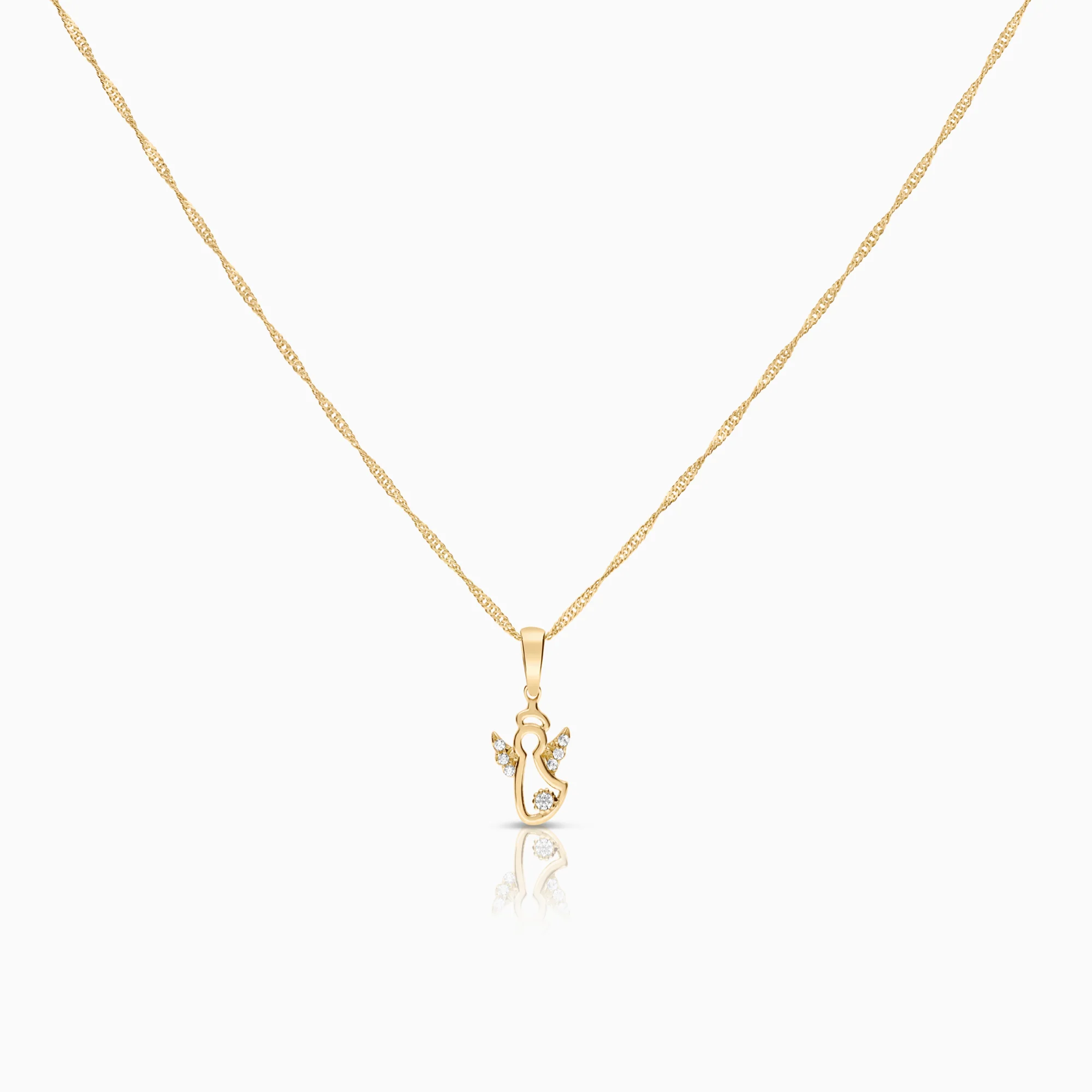 Necklace with cubic zirconia 3.00g 14K yellow gold