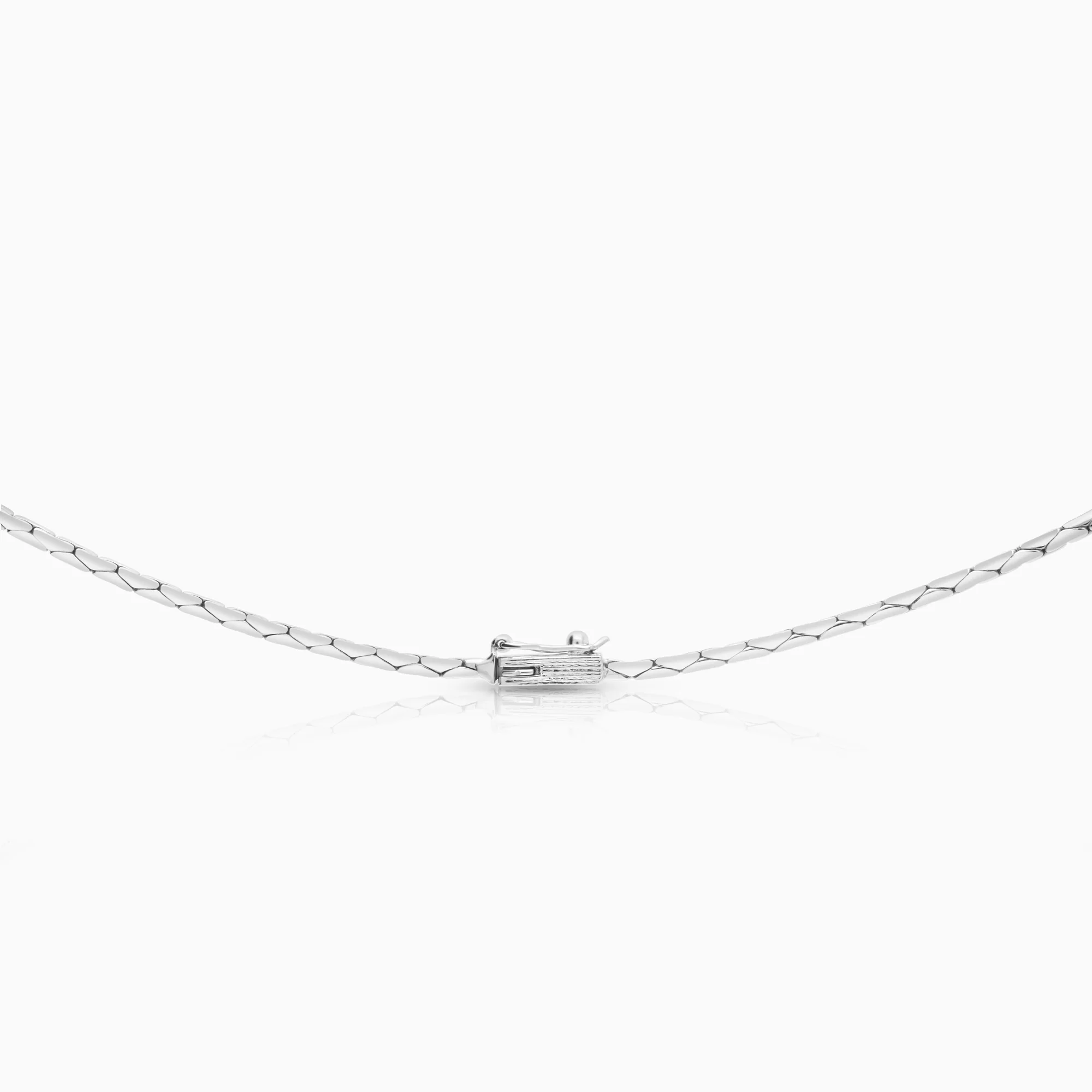 Gemstone necklace sapphire and diamonds 0.38ct 14K white gold - Image 2