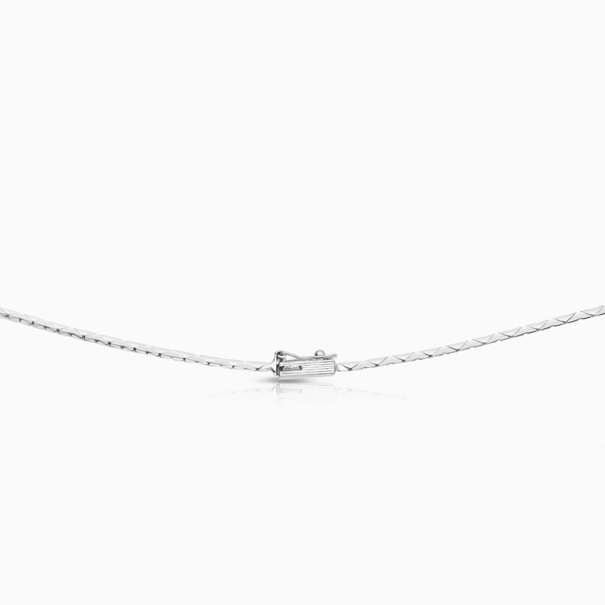Gemstone necklace sapphires and diamonds 0.15ct 18K white gold - Image 2