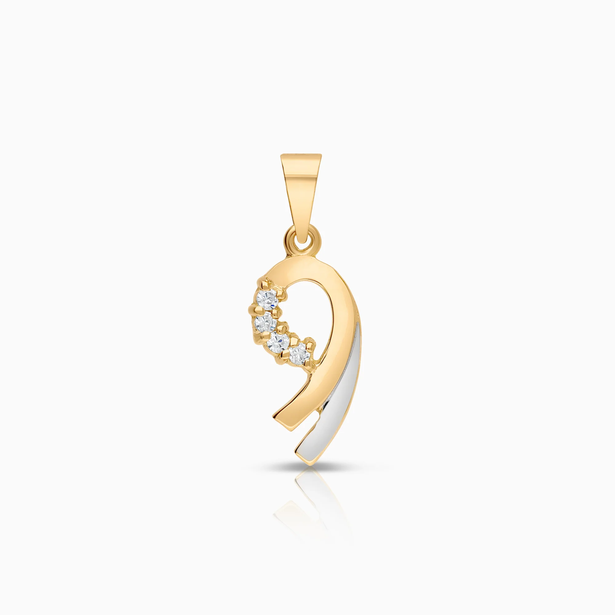 Gemstone pendant cubic zirconia 0.81g 18K gold