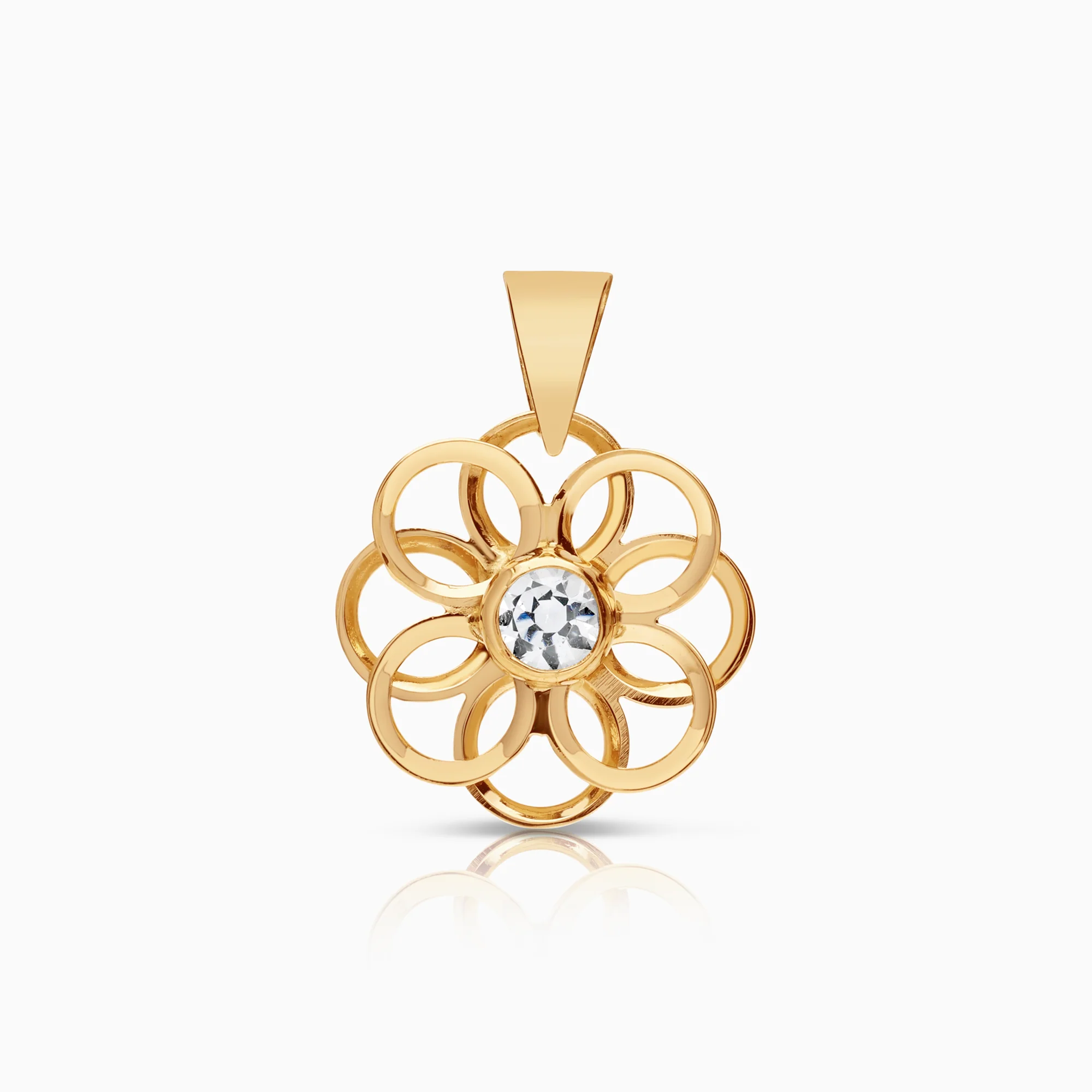 Gold pendant cubic zirconia 1.10g 18K gold