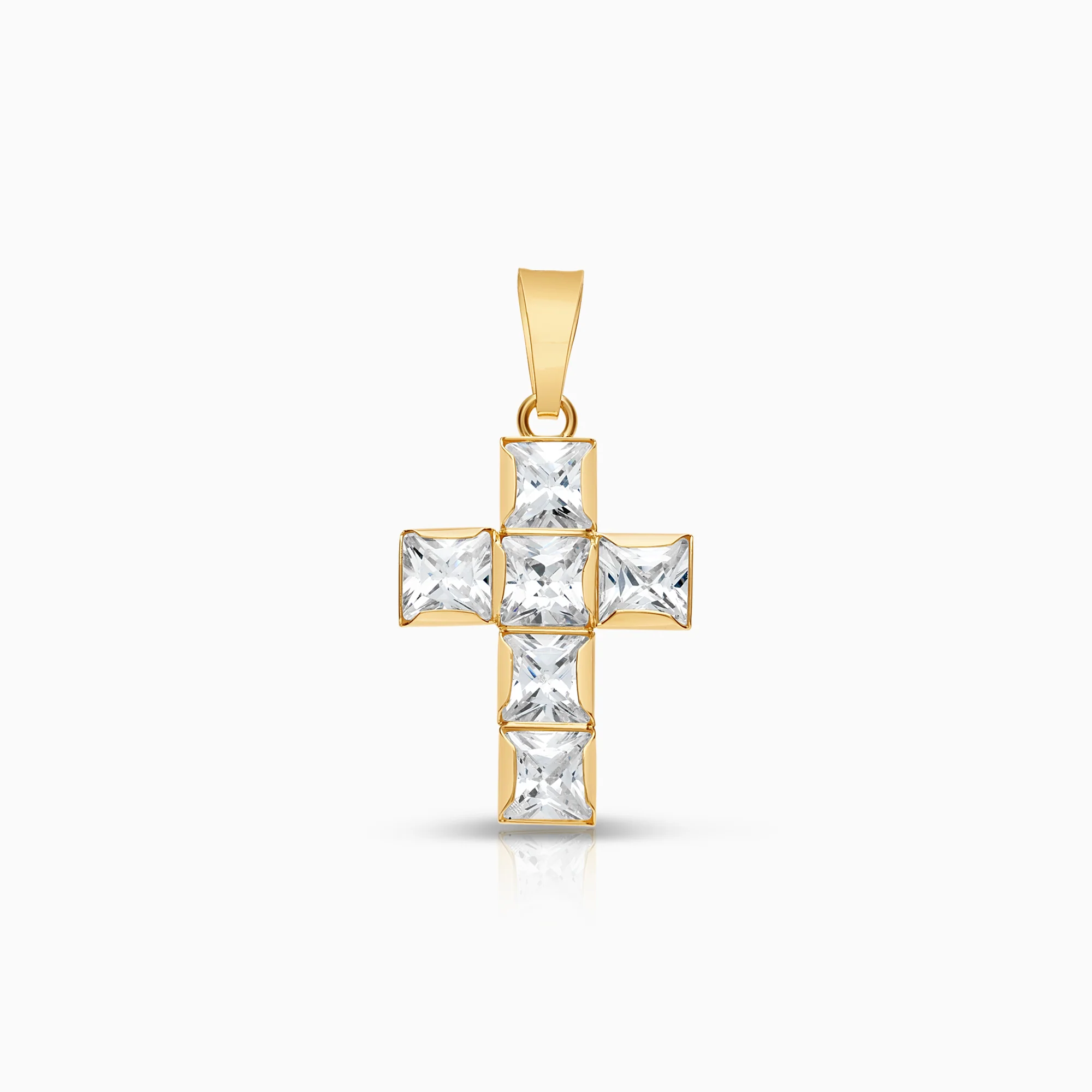 Gold pendant cross cubic zirconia 1.31g 18K gold
