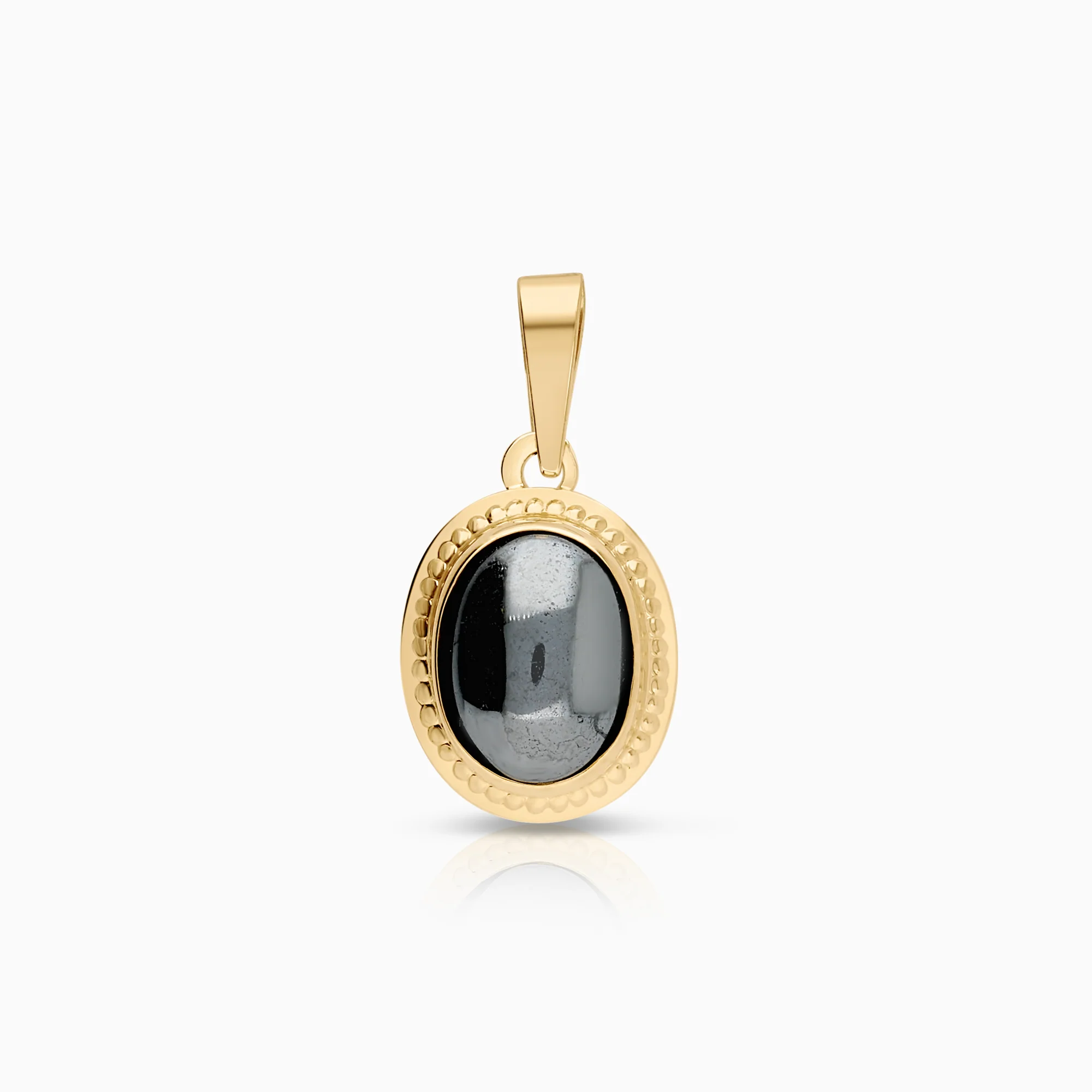 Gemstone pendant hematite 0.77g 18K gold