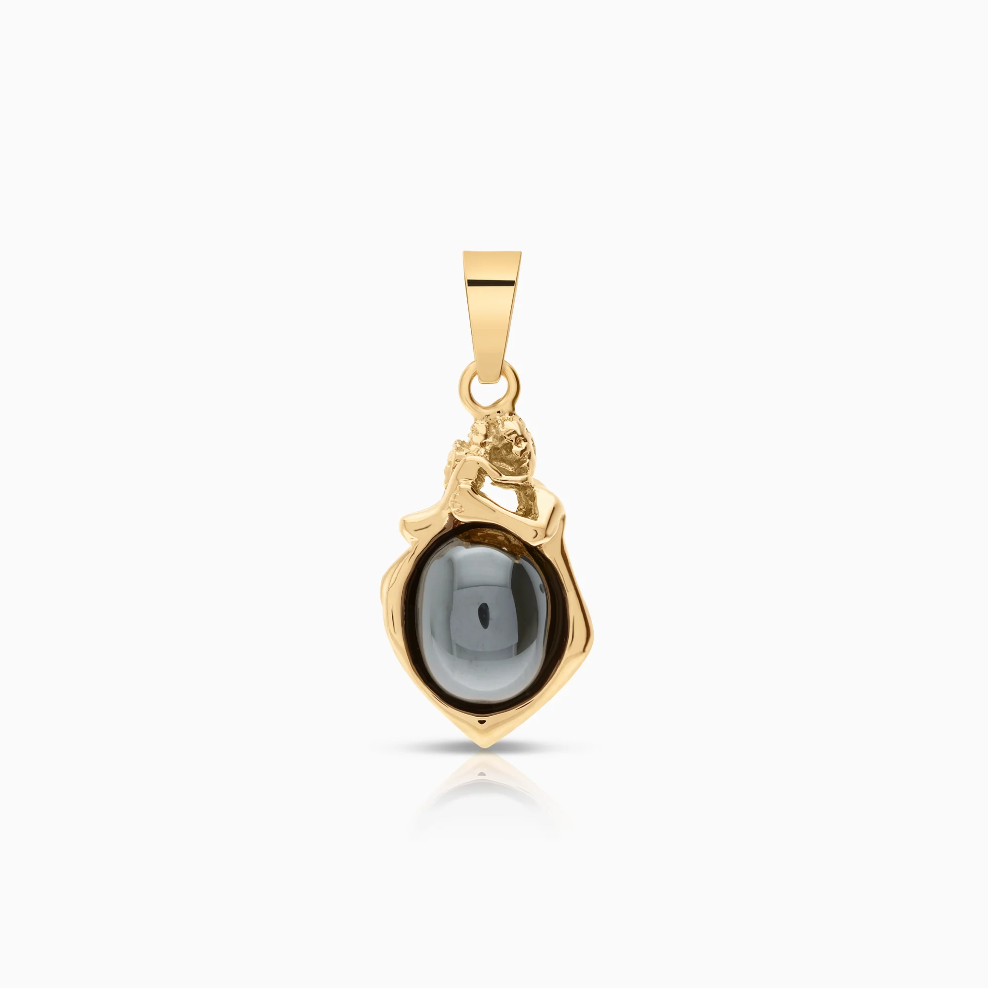 Gemstone pendant hematite 7.84g 18K gold
