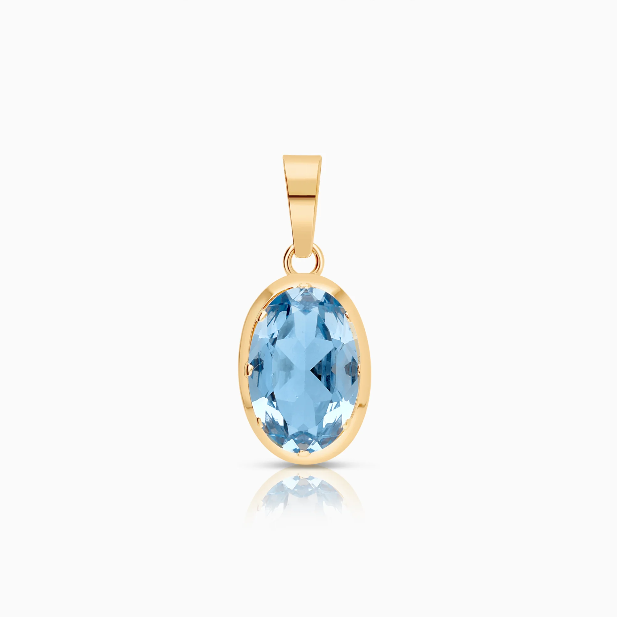 Gemstone pendant imitation stone 1.19g 14K gold
