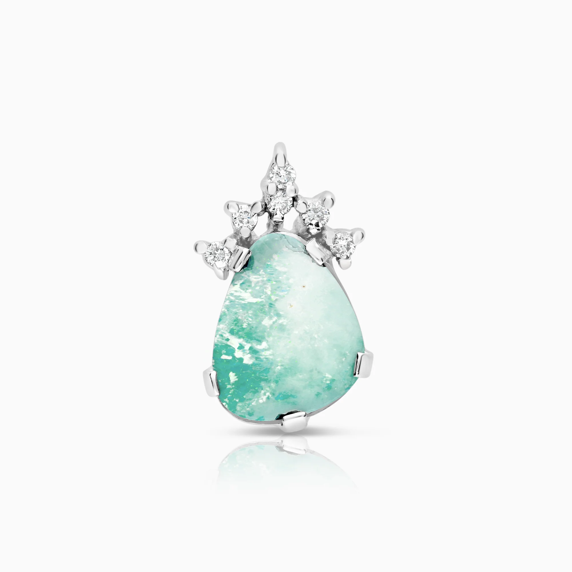 Gemstone pendant opal 1.96g 18K white gold