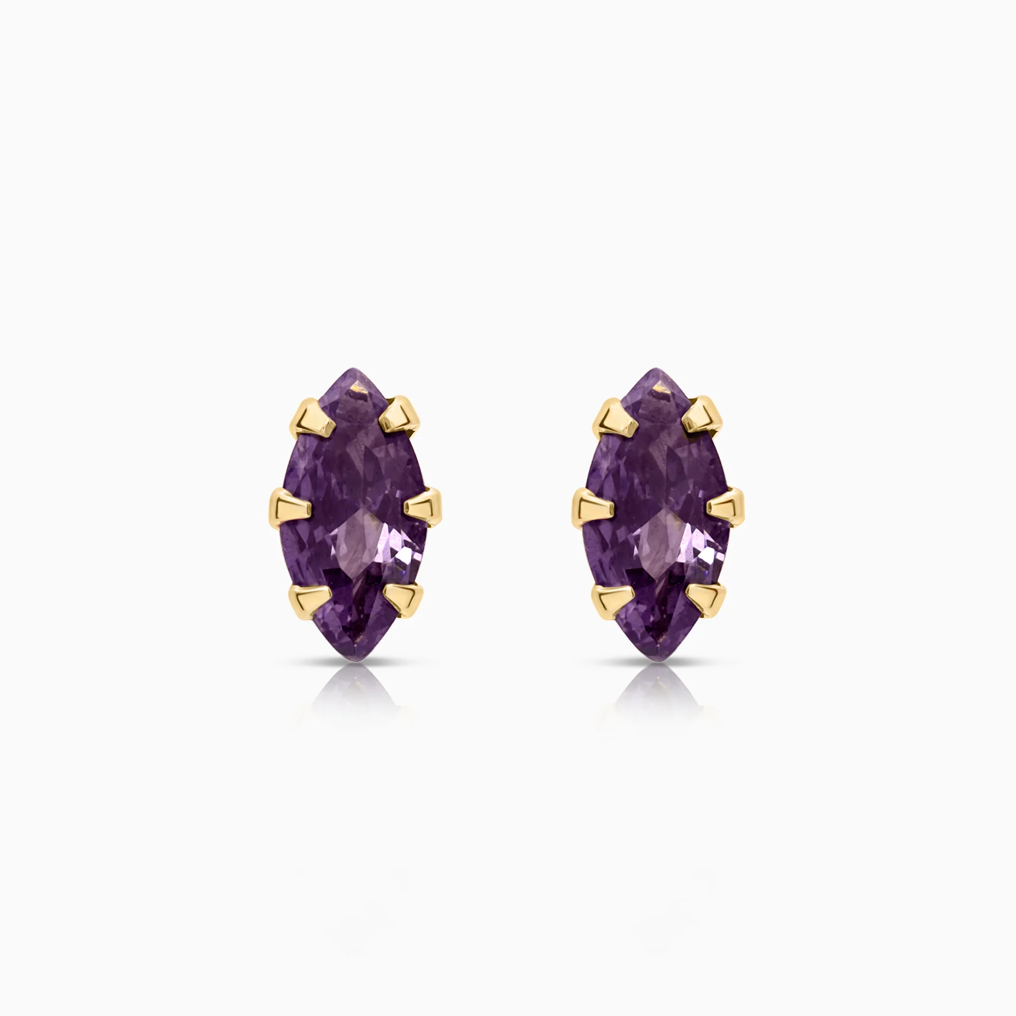 Gemstone earrings amethyst 0.52g 18K gold