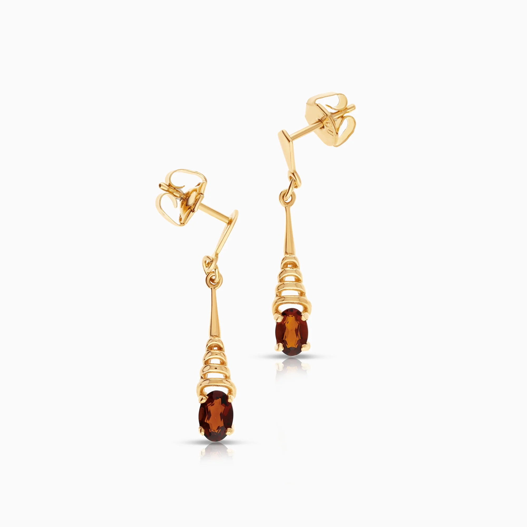 Gemstone earrings citrines 2.59g 18K gold - Image 2