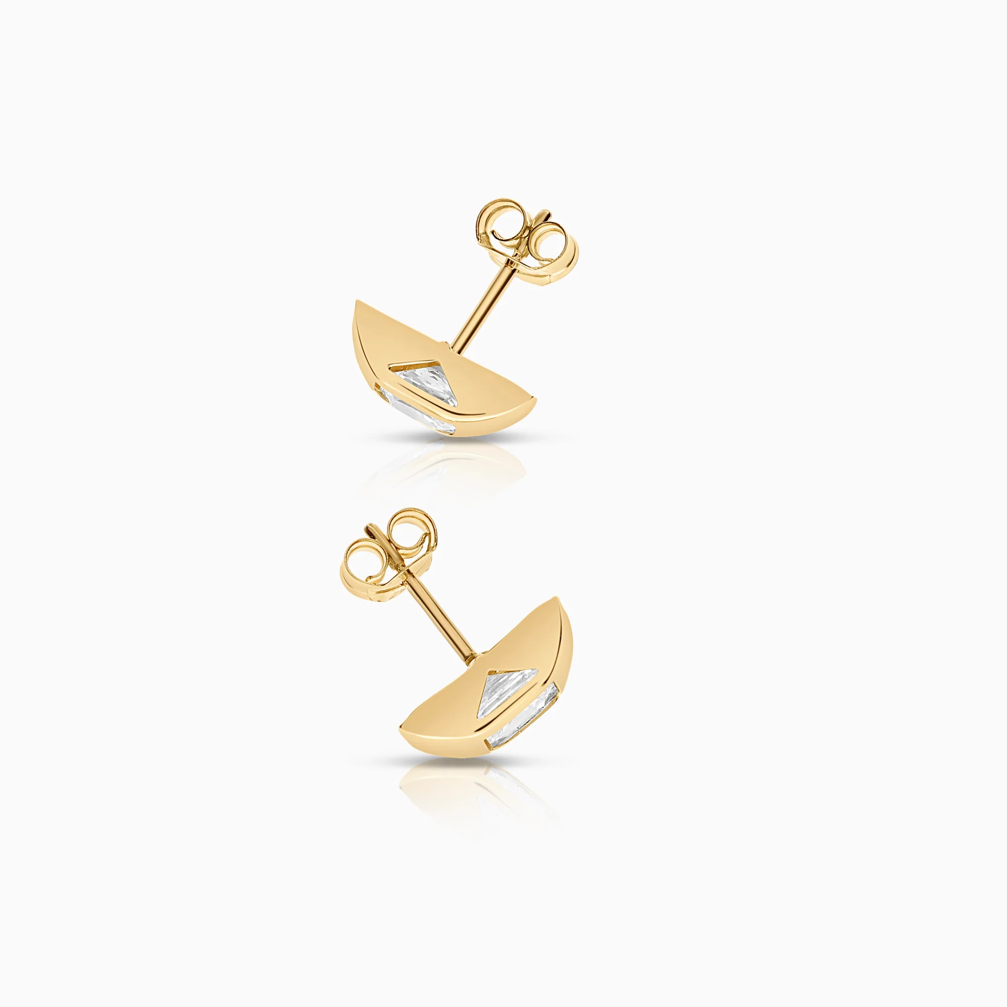 Gemstone earrings cubic zirconia 0.95g 18K yellow gold - Image 2