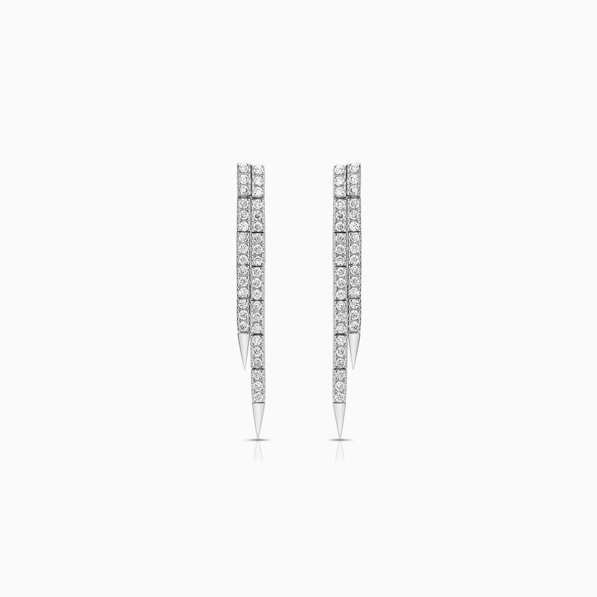 Gemstone earrings cubic zirconia 3.40g 14K white gold