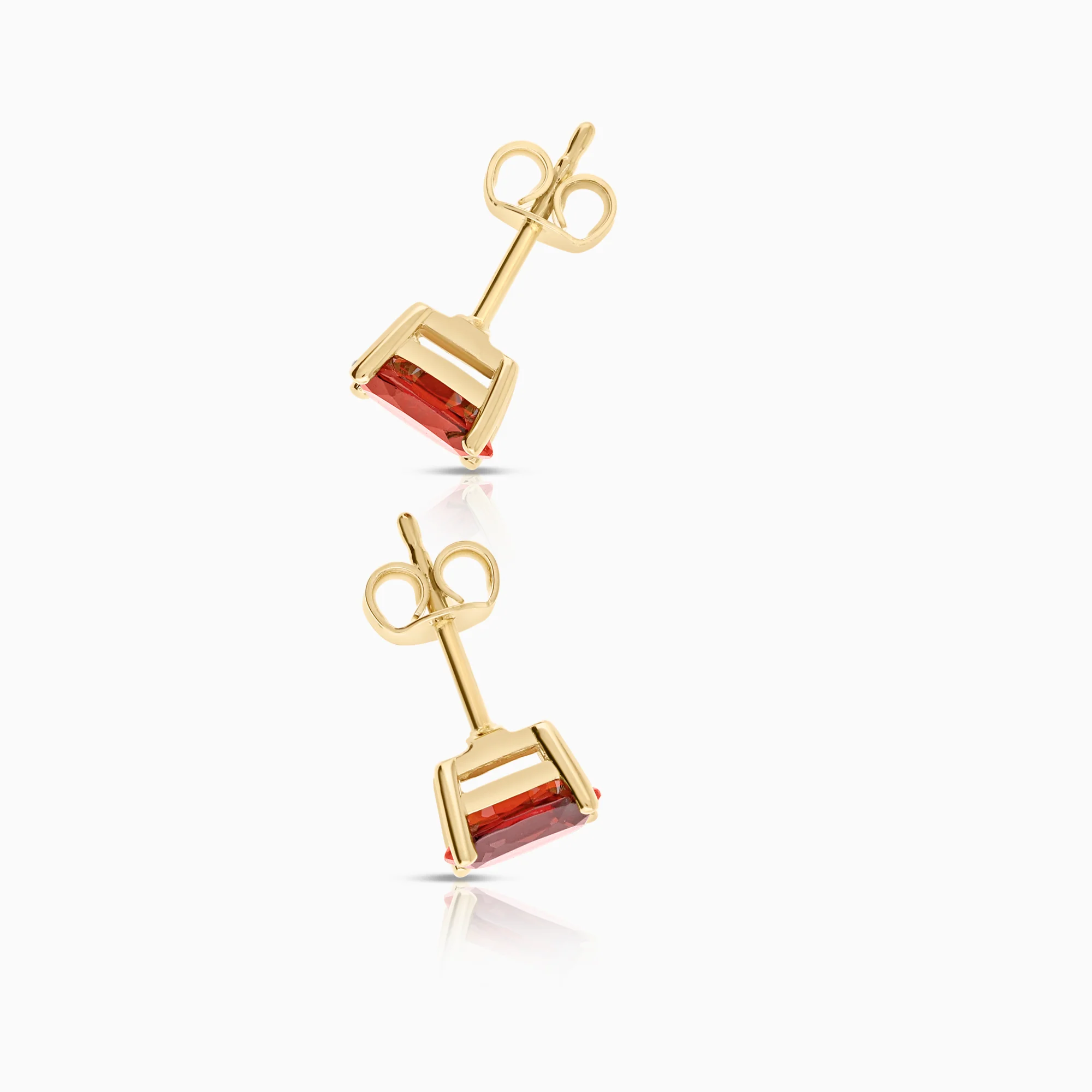 Gemstone earrings garnets 1.60g 18K gold - Image 2