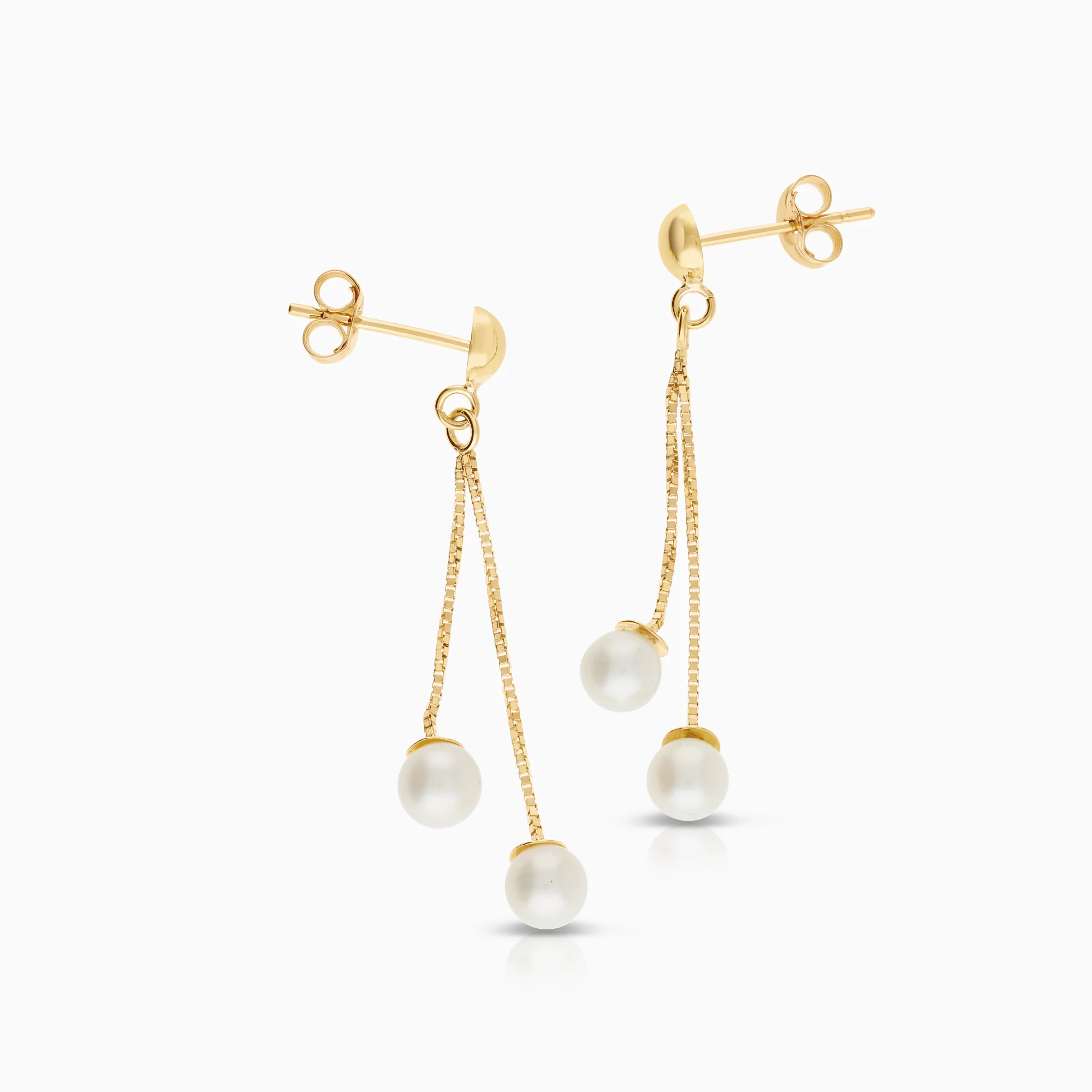Gemstone earrings with pearls 1.03g 18K gold - Image 2