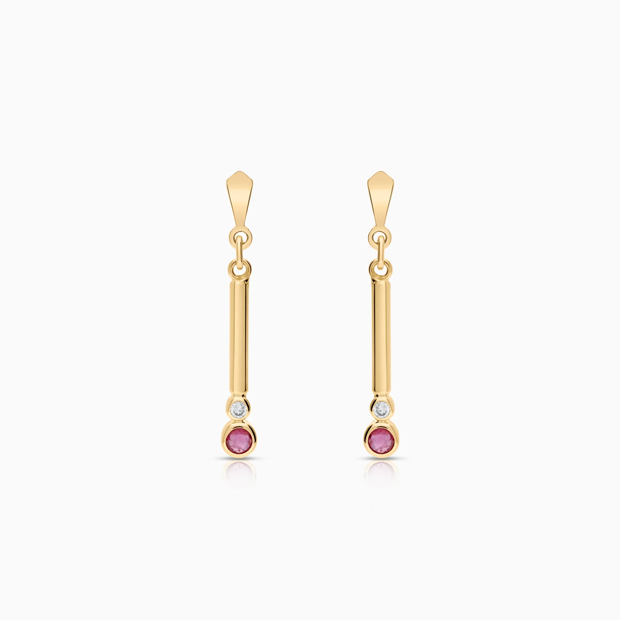 Gemstone earrings rubies 1.82g 18K gold