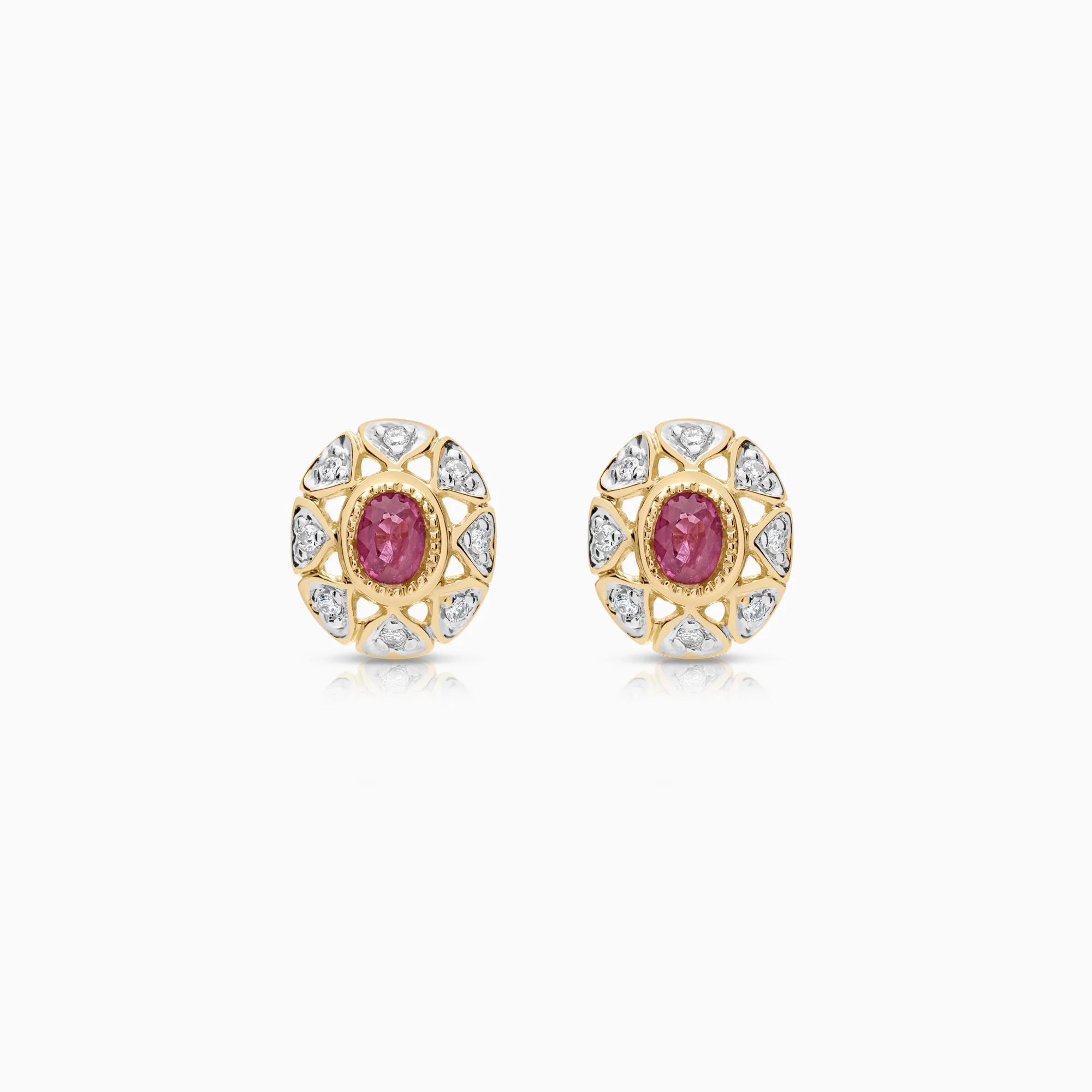 Gemstone earrings rubies 2.50g 18K gold