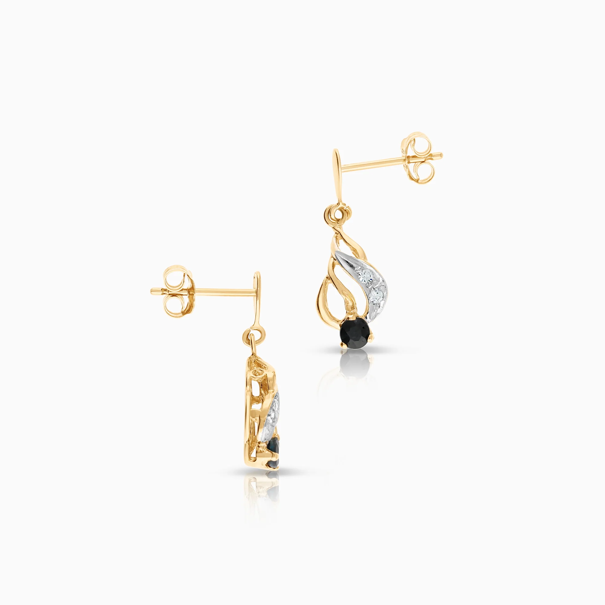 Gemstone earrings sapphires 0.10ct 18K gold - Image 2