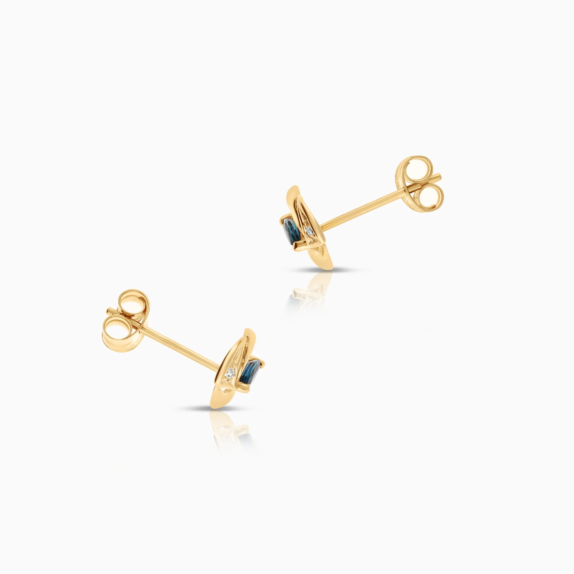 Gemstone earrings sapphires 0.86g 18K gold - Image 2