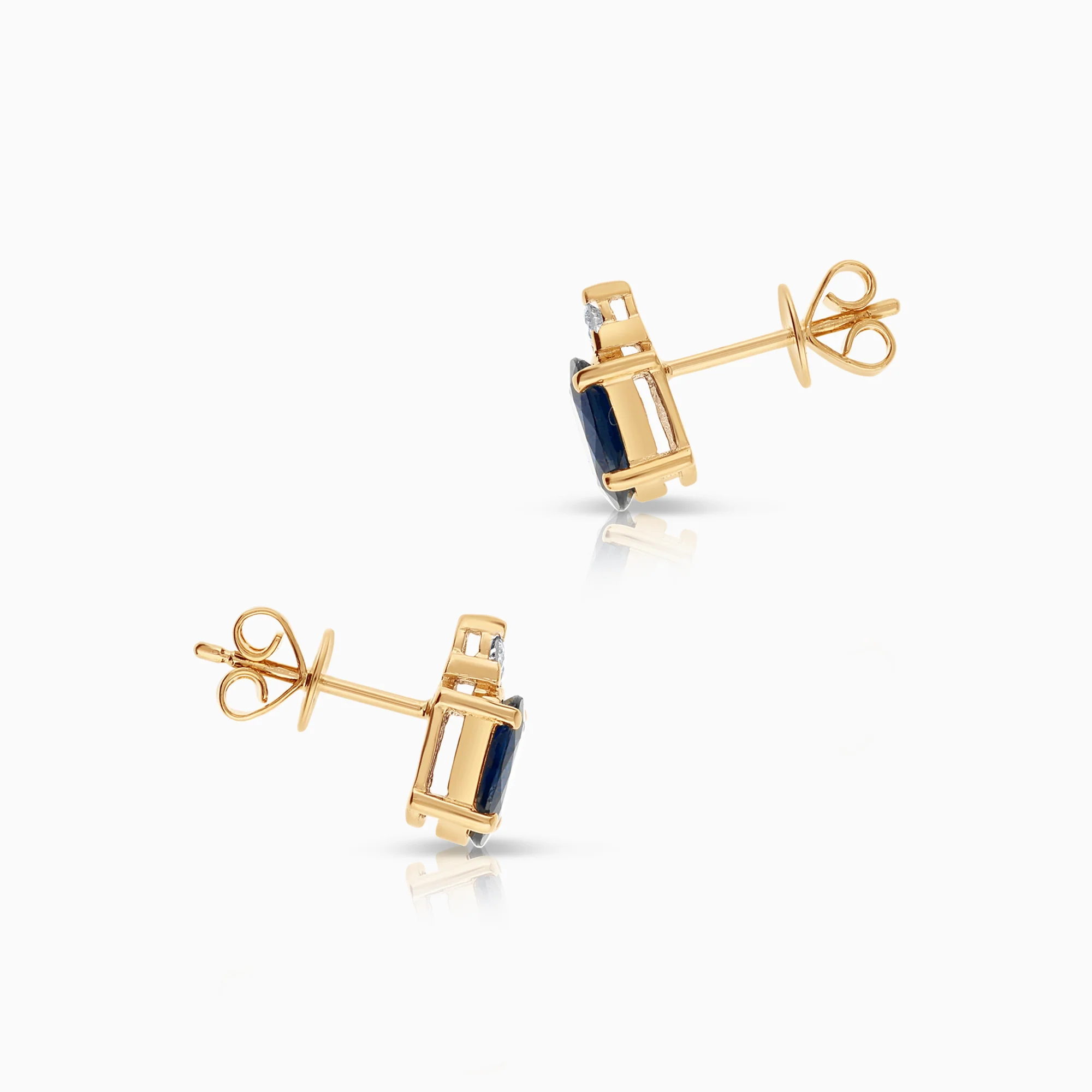 Gemstone earrings sapphires 1.86g 14K gold - Image 2