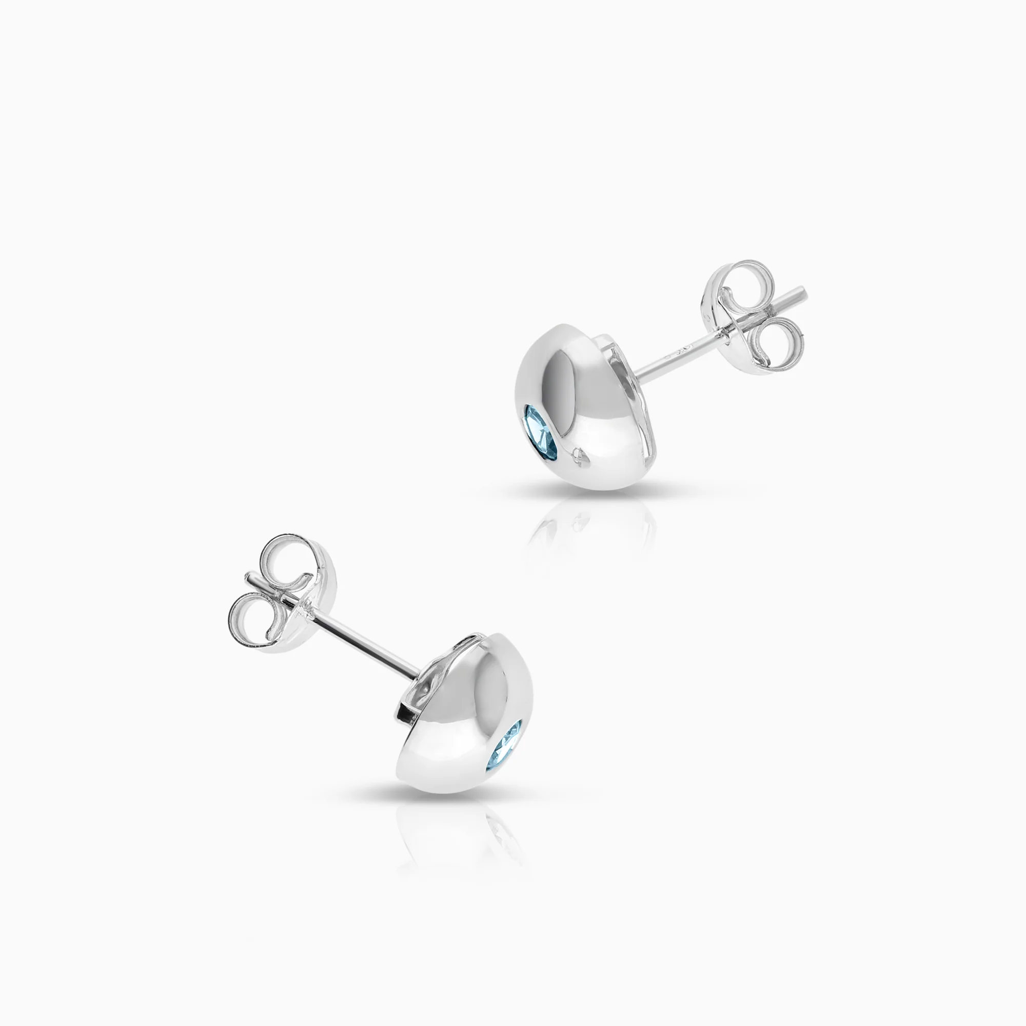 Gemstone earrings topazes 0.65g 18K white gold - Image 2