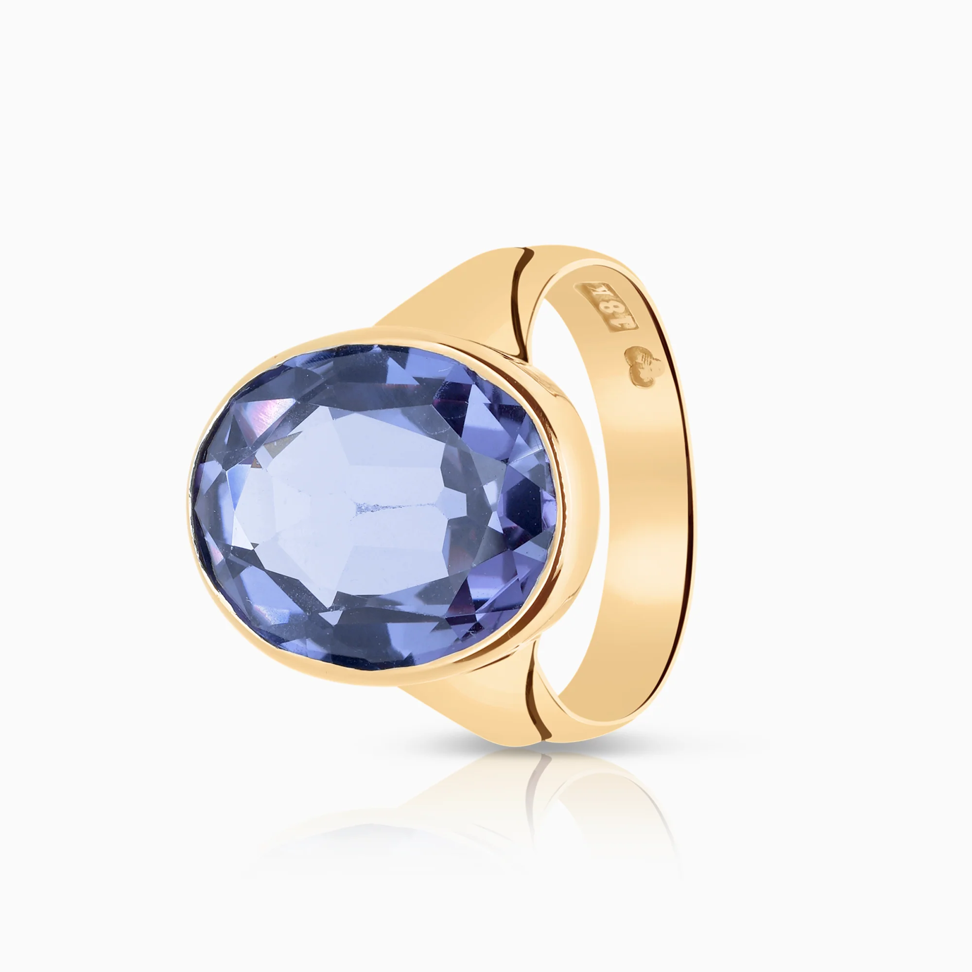 Gemstone ring 6.95g 18K gold