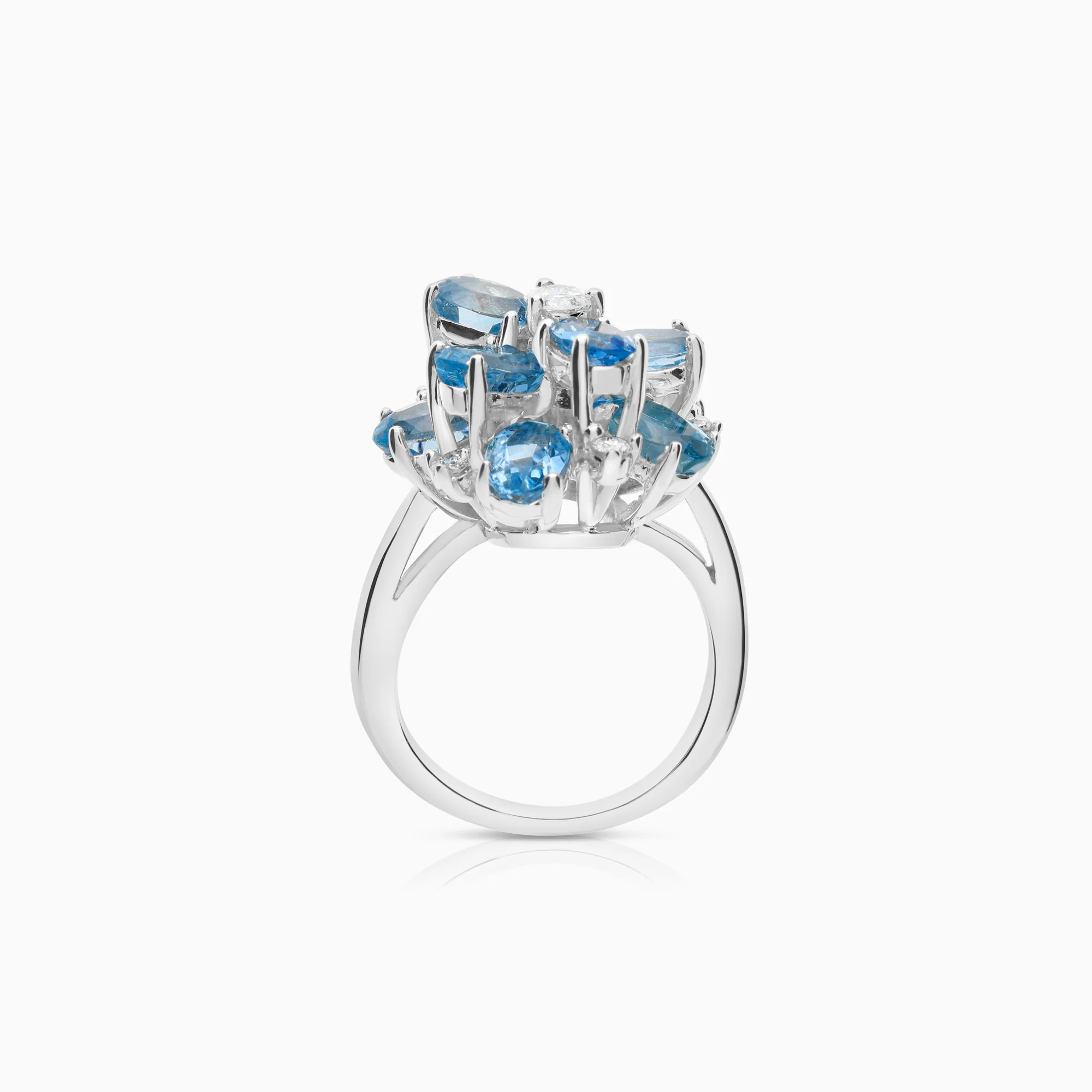 Gemstone ring aquamarine 0.22ct 14K white gold - Image 2