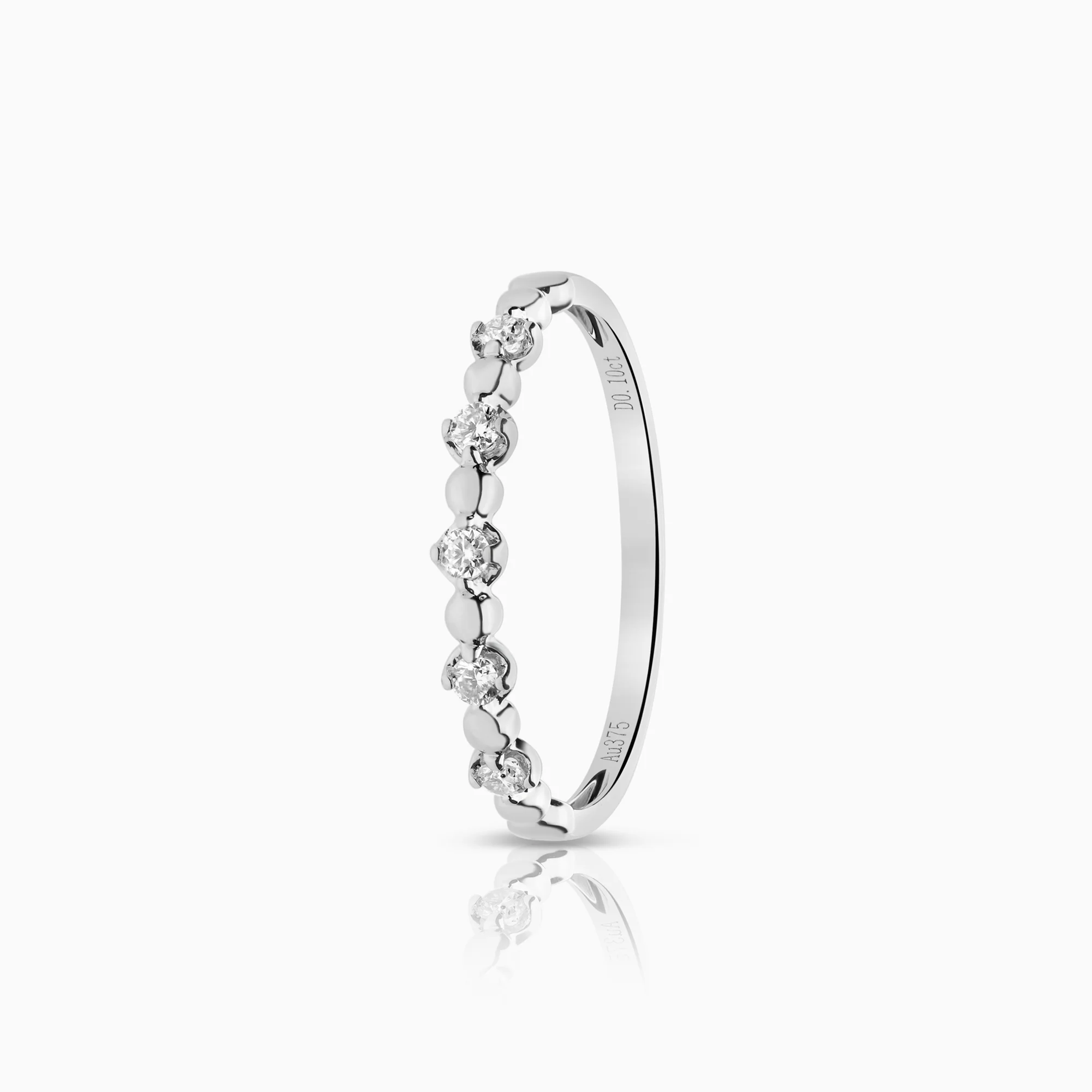 Gold ring with moissanite 0.94g 9K white gold