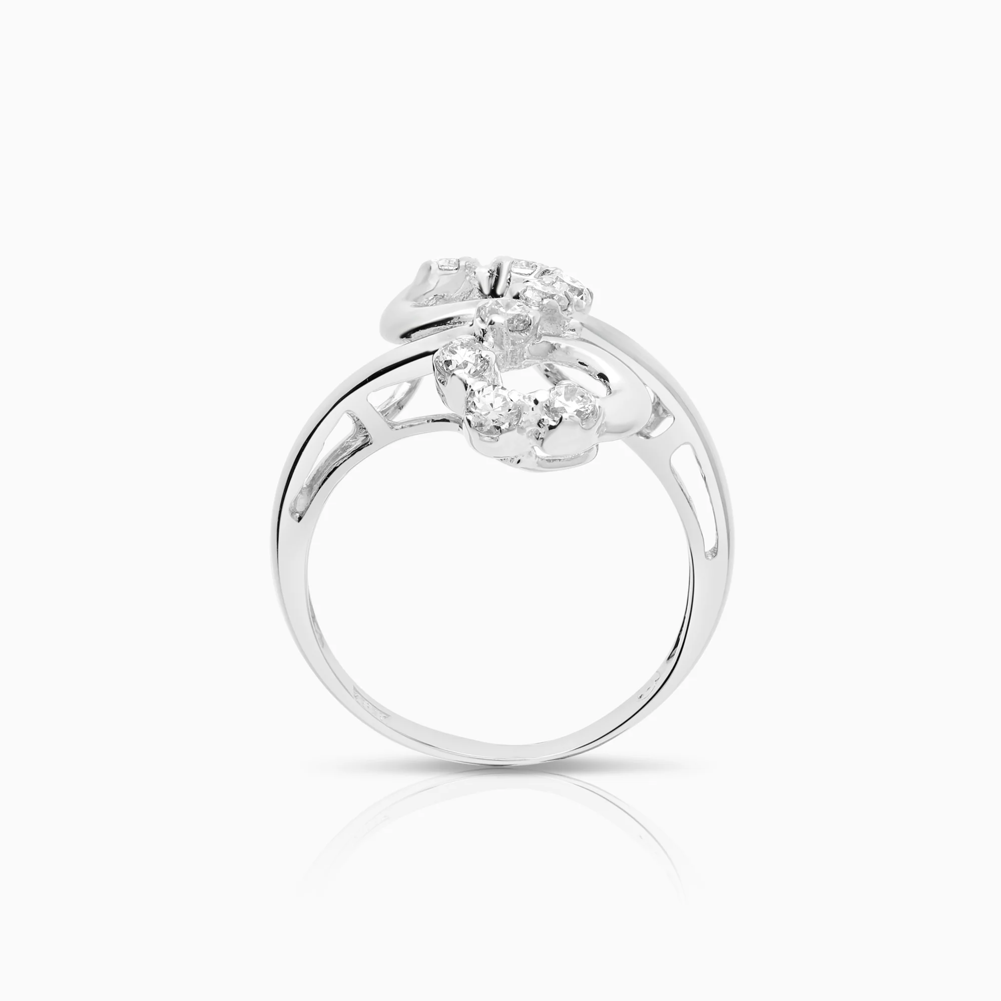 Gemstone ring cubic zirconia 18K white gold - Image 2