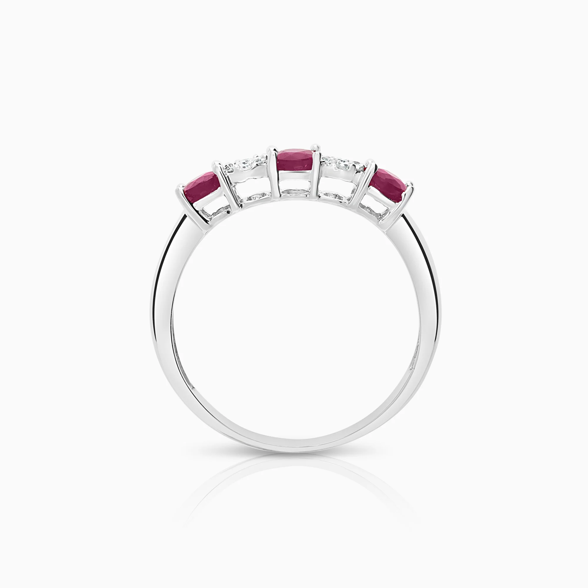 Gemstone ring rubies 1.74g 18K white gold - Image 2