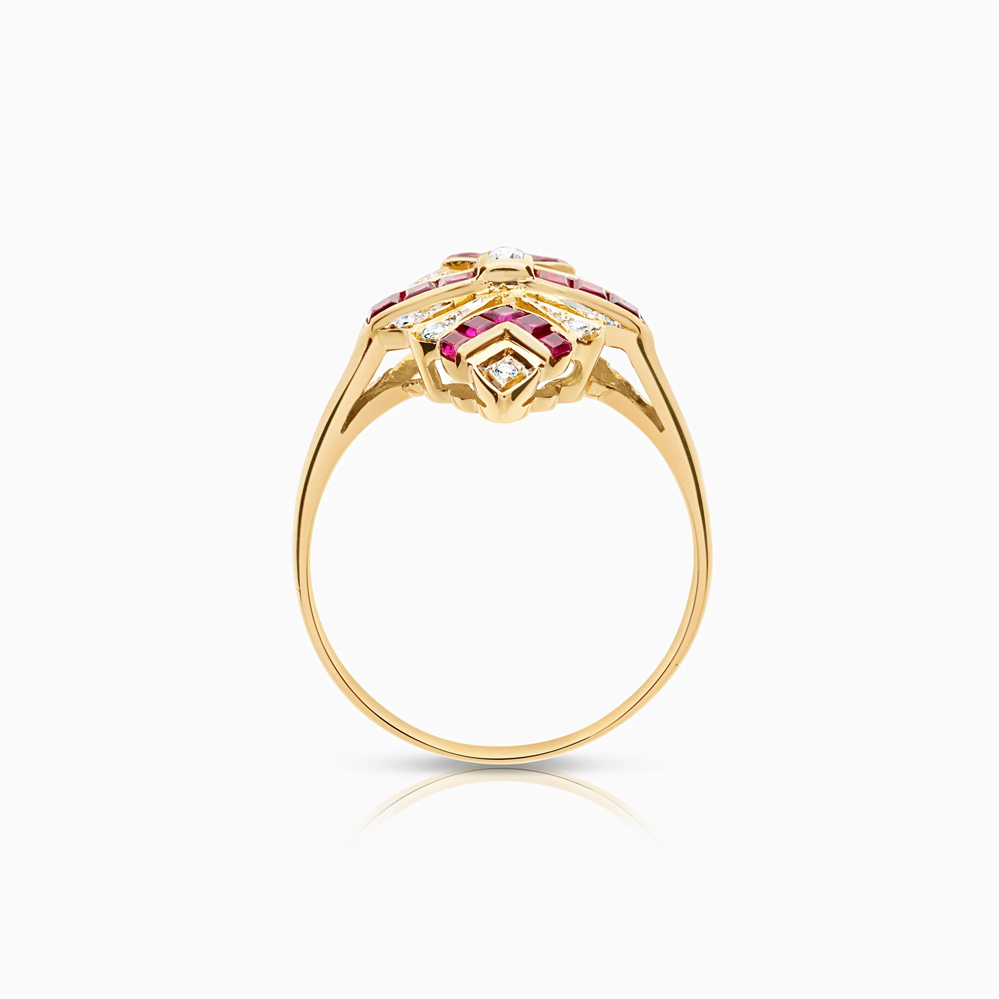 Gemstone ring rubies 3.68g 18K gold - Image 2