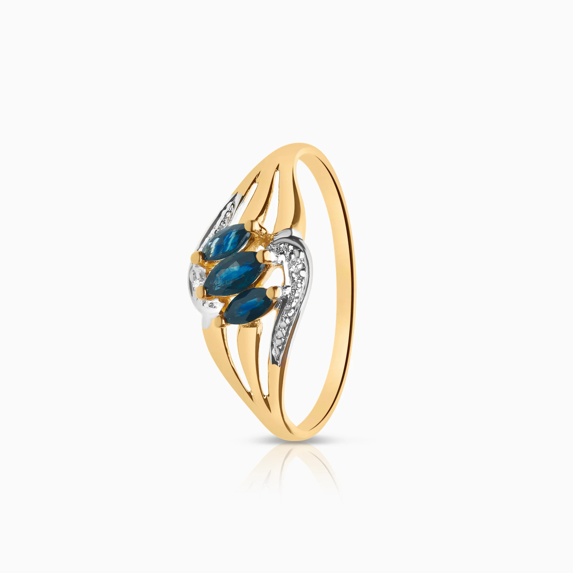 Gemstone ring sapphires 1.73g 18K gold