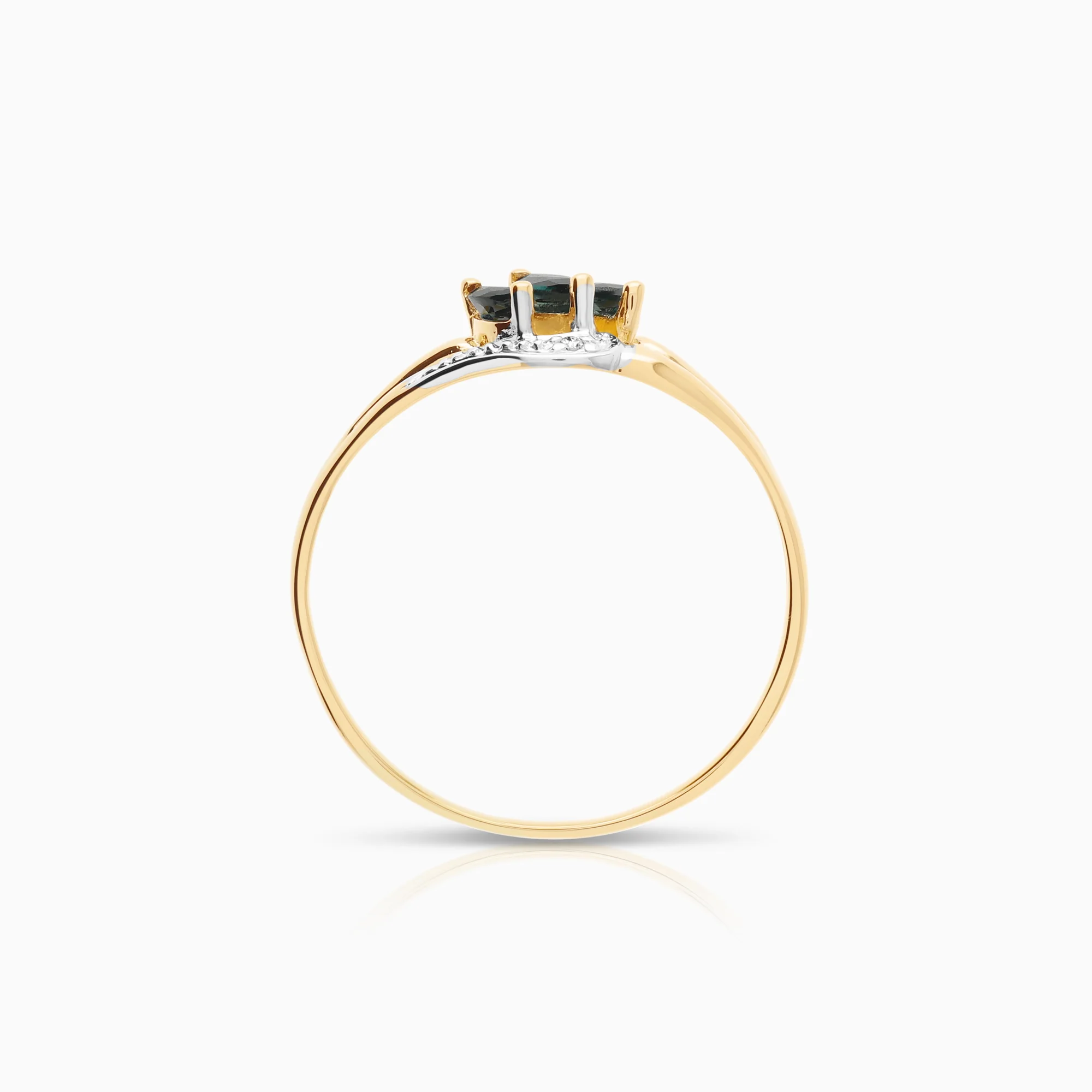 Gemstone ring sapphires 1.73g 18K gold - Image 2