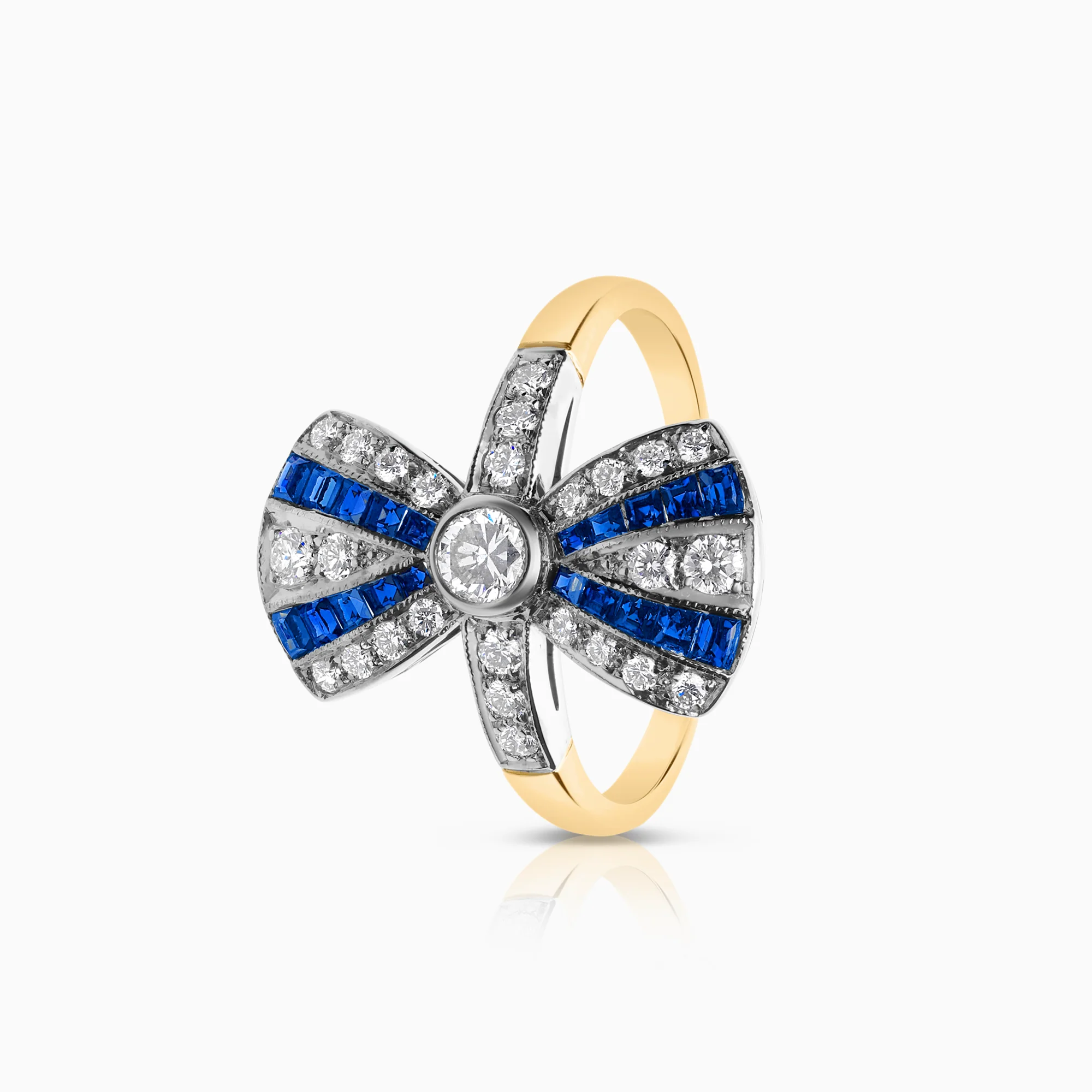 Gemstone ring sapphires 4.32g 18K gold