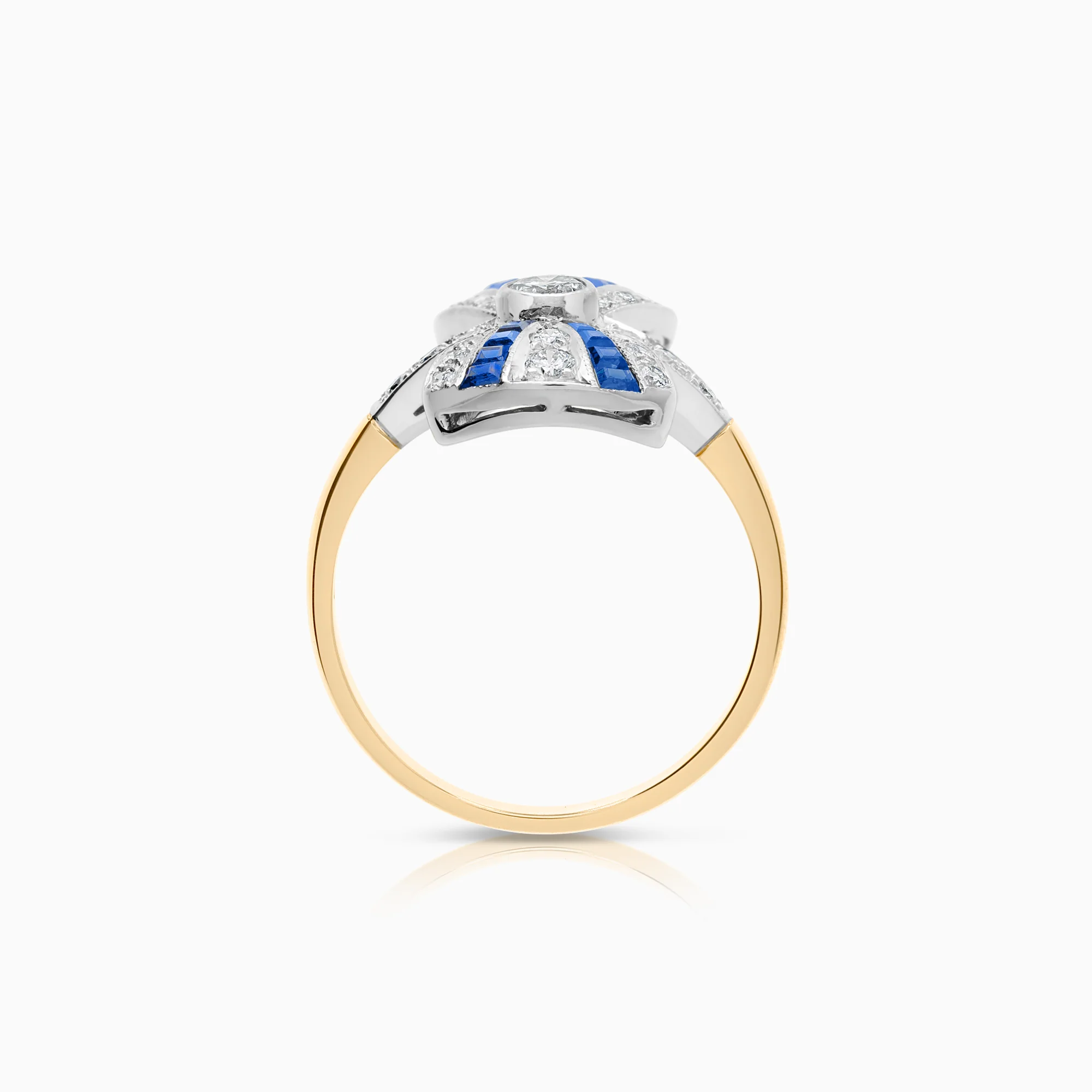 Gemstone ring sapphires 4.32g 18K gold - Image 2