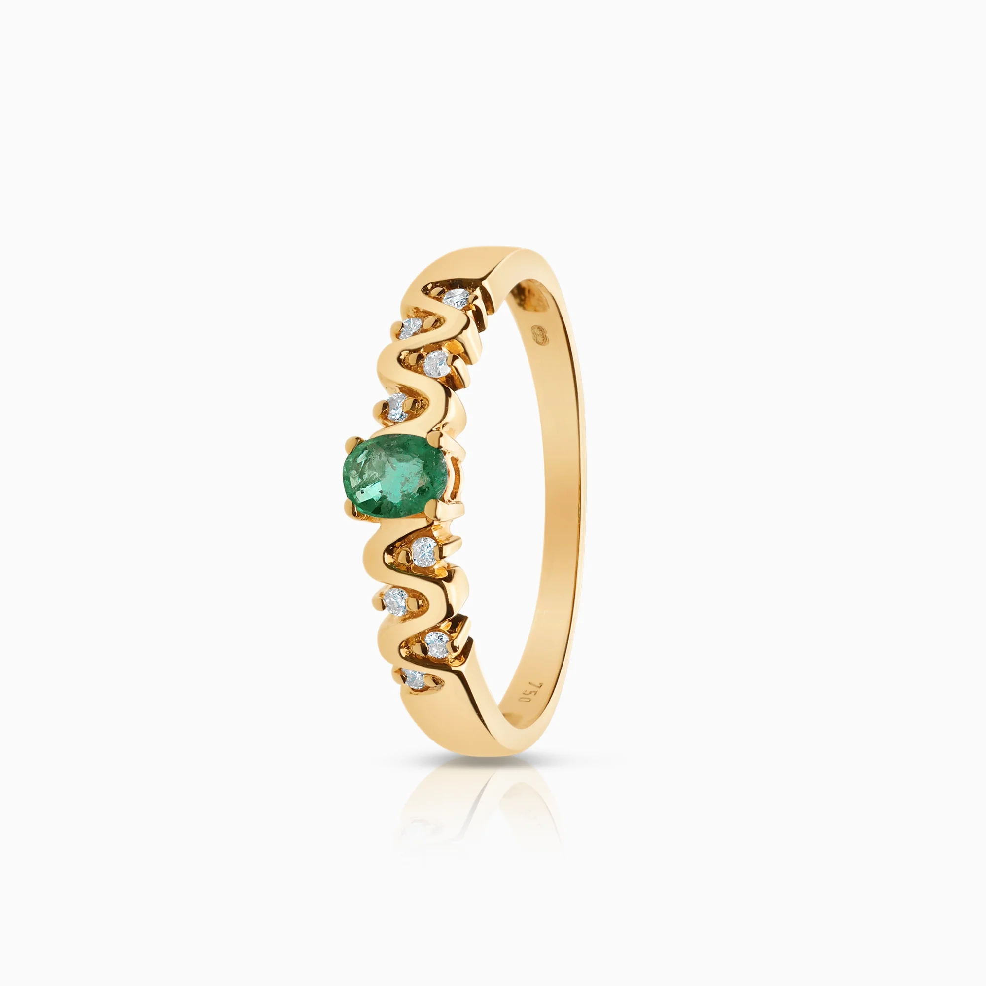 Emerald gemstone ring 2.02g 18K gold