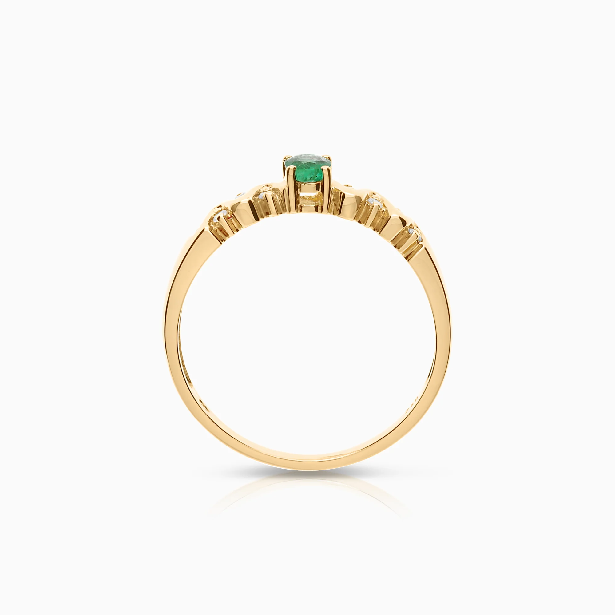 Emerald gemstone ring 2.02g 18K gold - Image 2