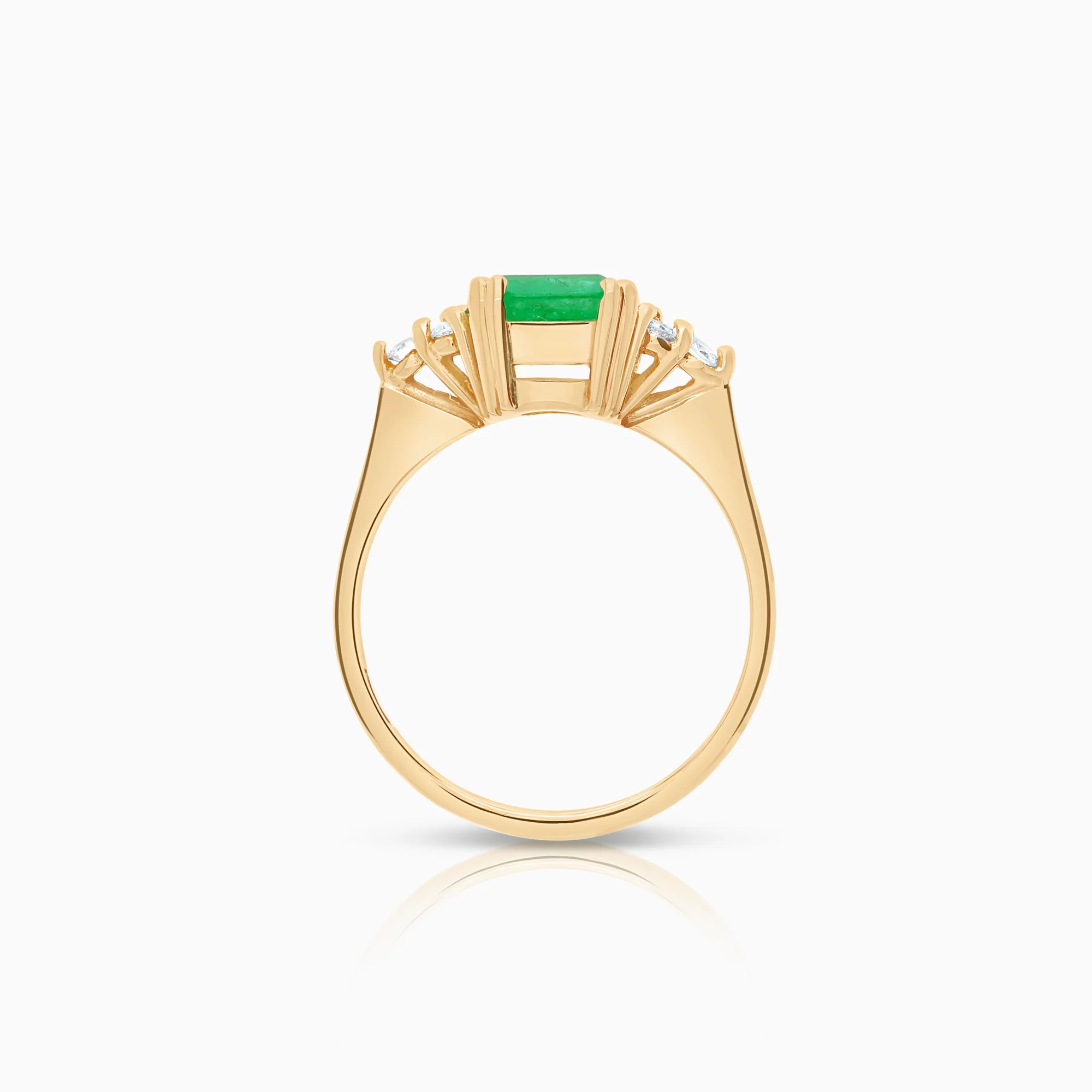 Gemstone ring emerald 3.67g 18K gold - Image 2