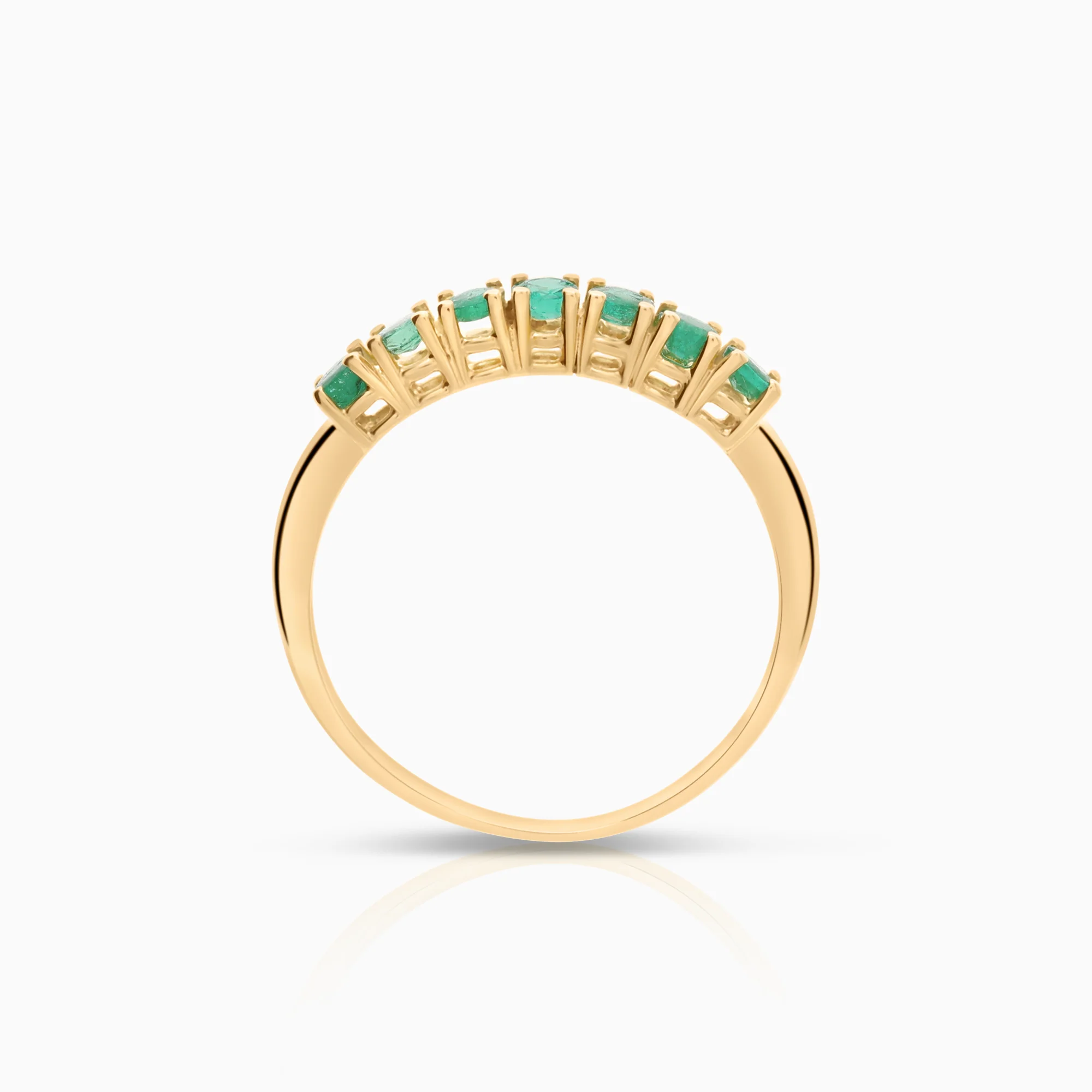 Gemstone ring emeralds 2.56g 18K gold - Image 2