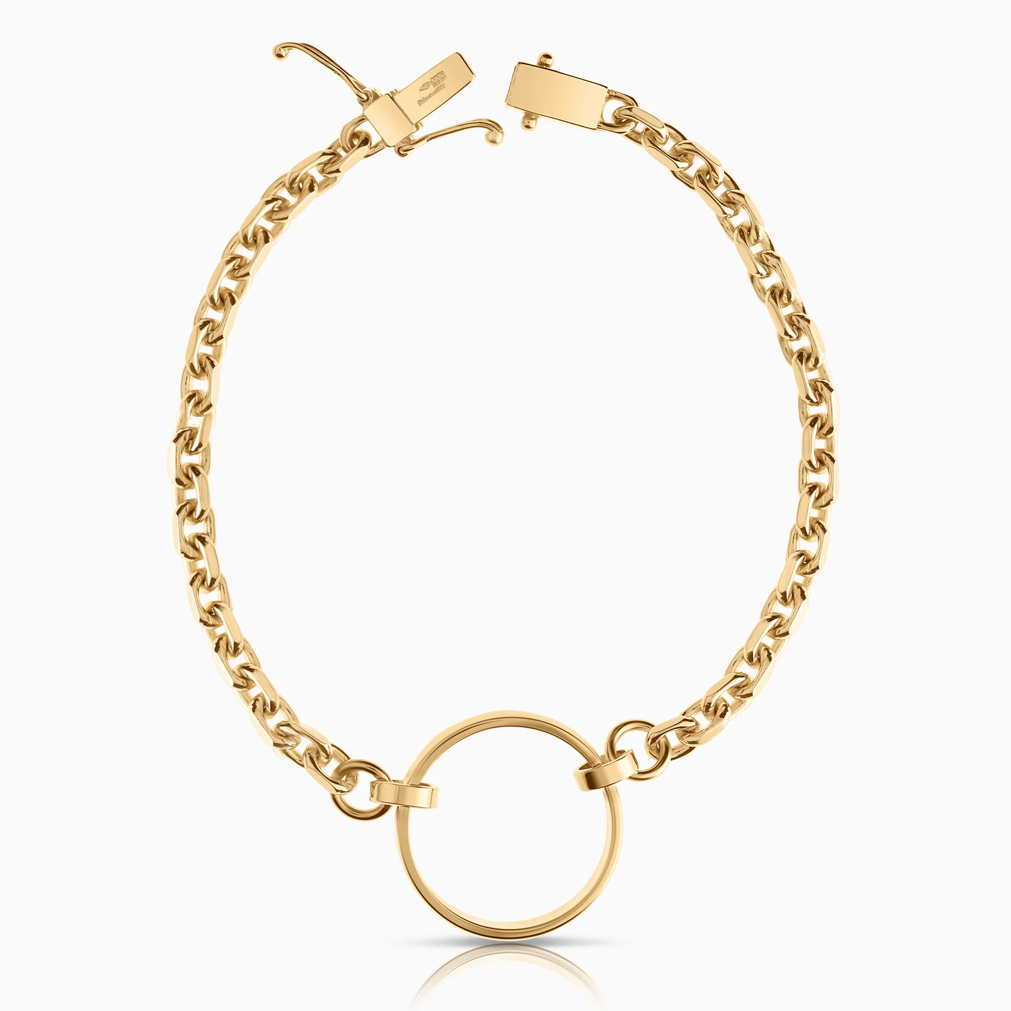 Cable bracelet with ring 19.78g 18K gold - Image 2