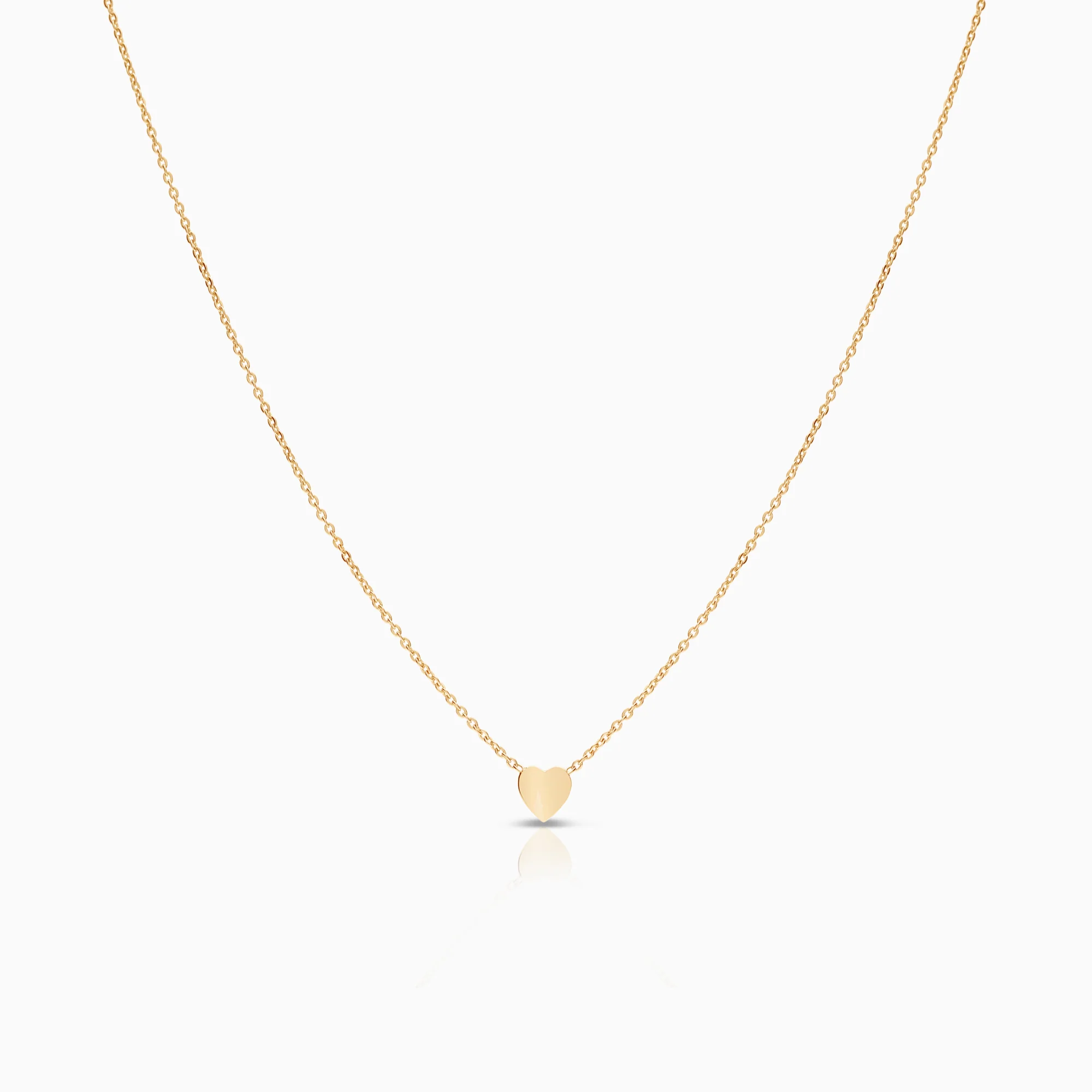 Cable necklace with heart 1.33g 14K gold