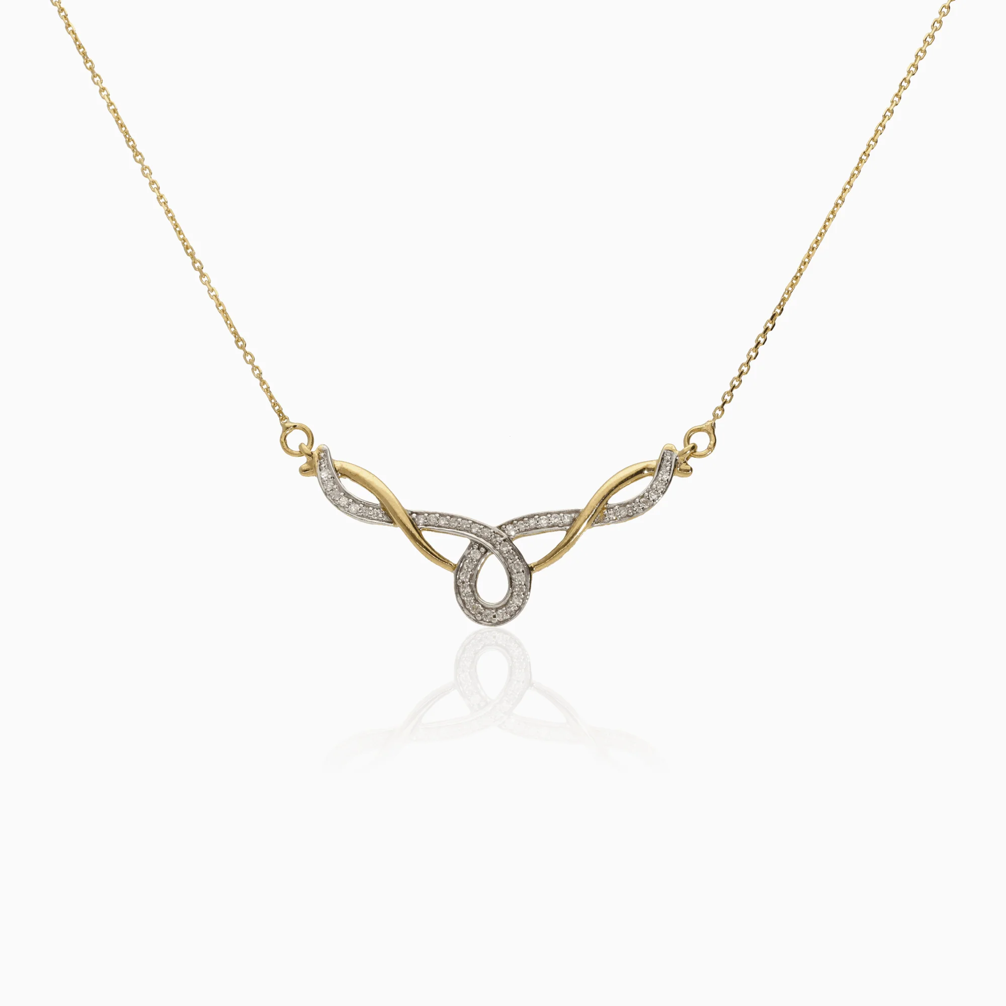 Cable chain with diamond pendant 0.20ct 18K gold