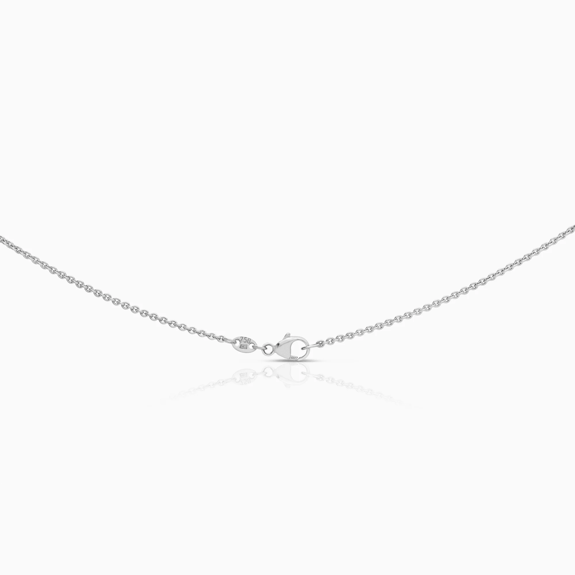 Cable chain with diamond pendant and cultured pearl 0.20ct 18K white gold - Image 2