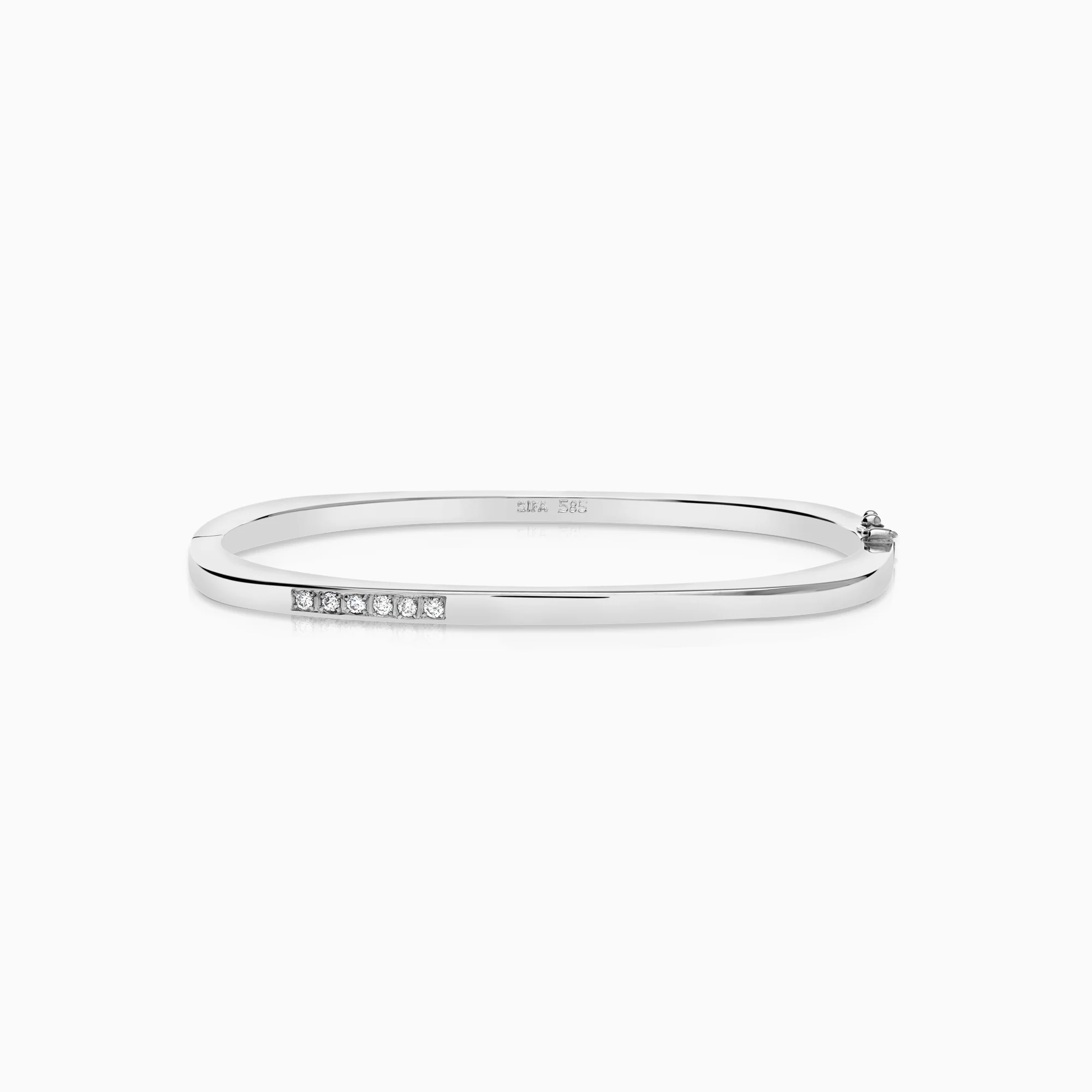Bangle with diamonds 0.12ct 14K white gold