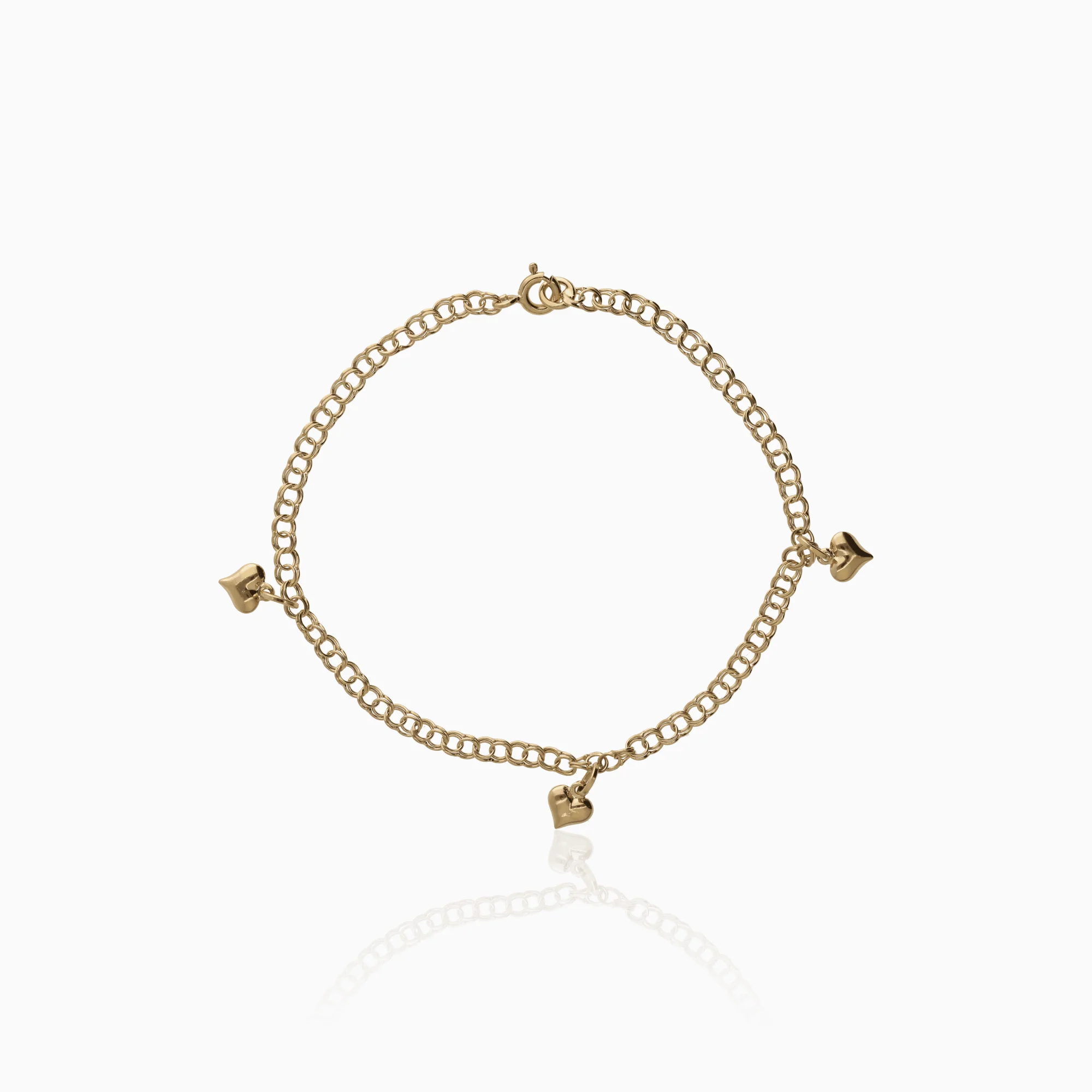 Bismarck bracelet with hearts 2.89g 18K gold