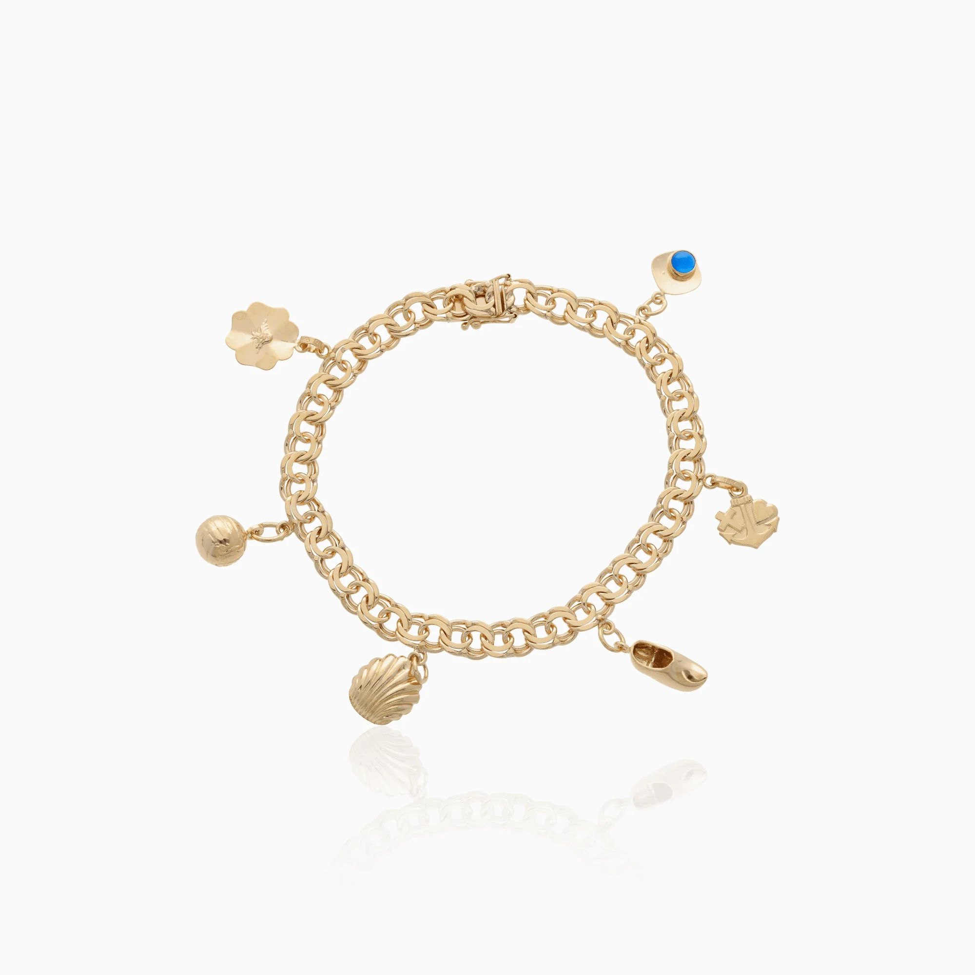 Bismarck charm bracelet 16.4g 18K gold