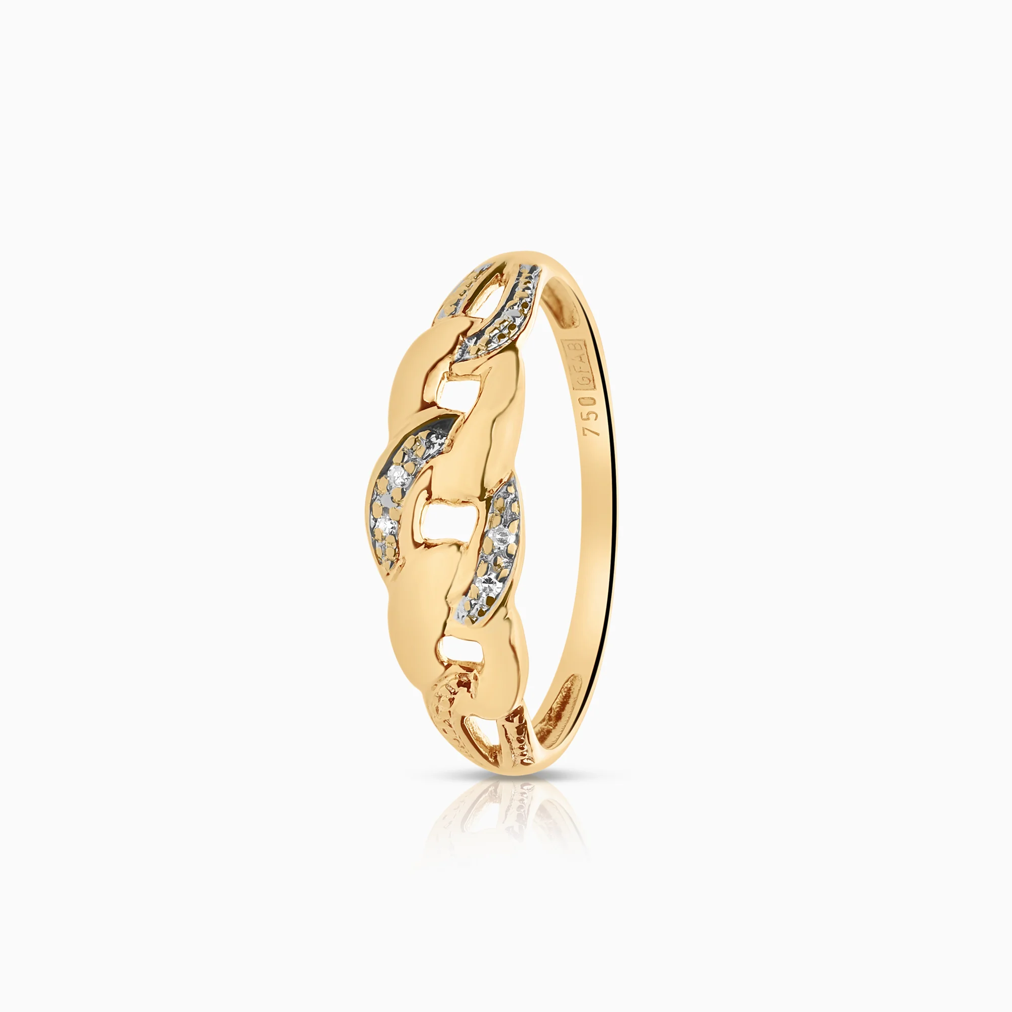 Bismarck ring 0.02ct 18K gold