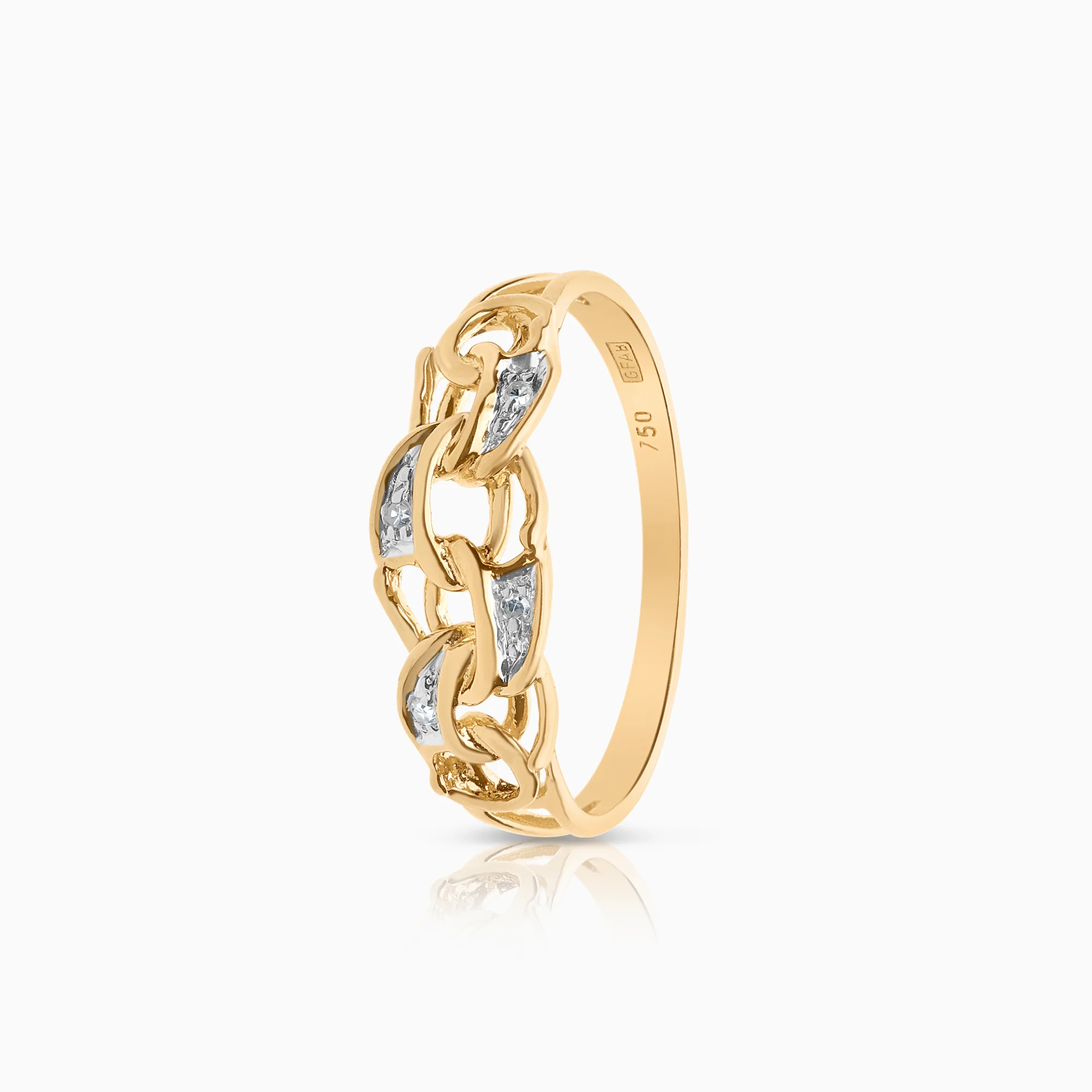Bismarck ring diamonds 1.74g 18K gold