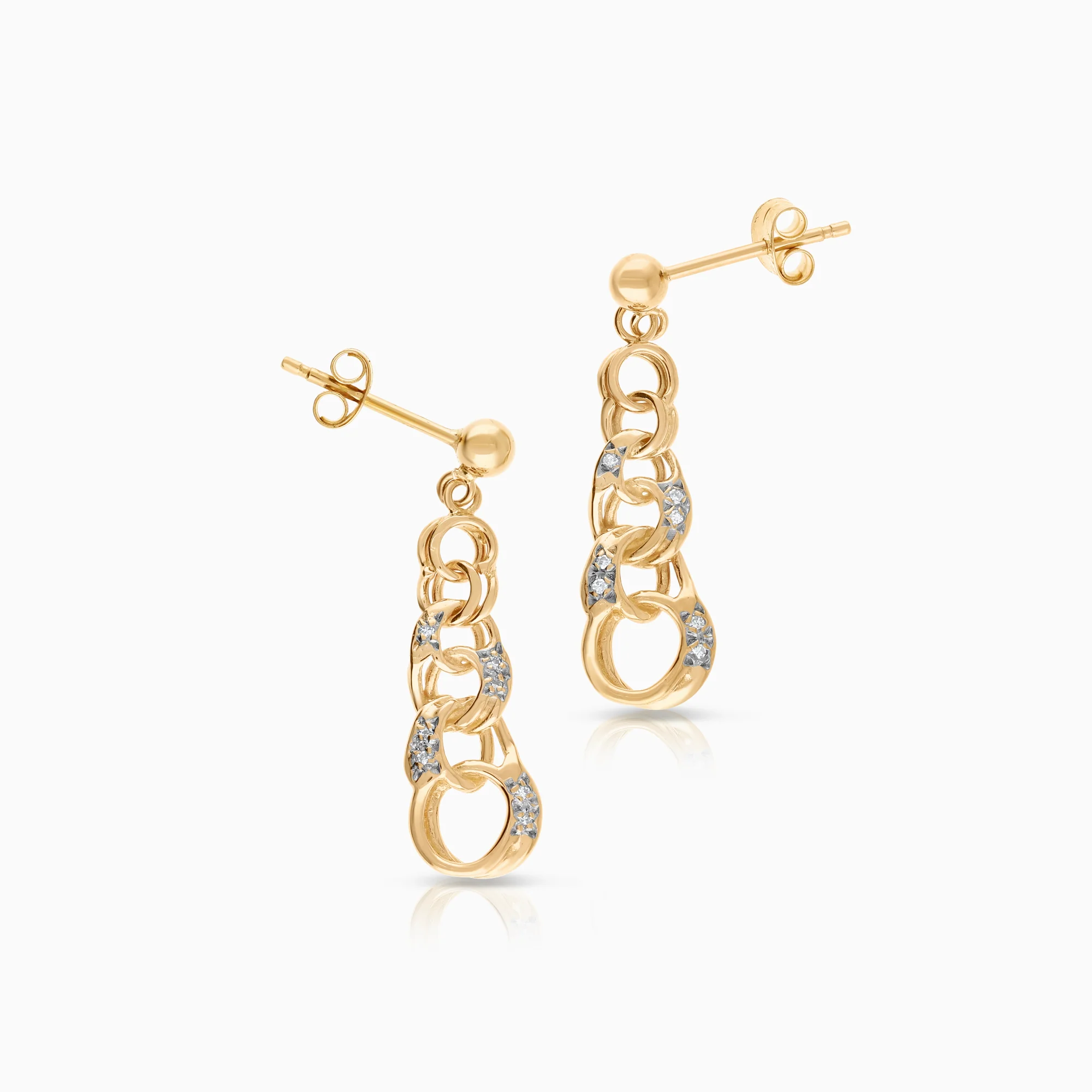 Bismarck earrings with diamonds 0.05ct 18K gold - Image 2