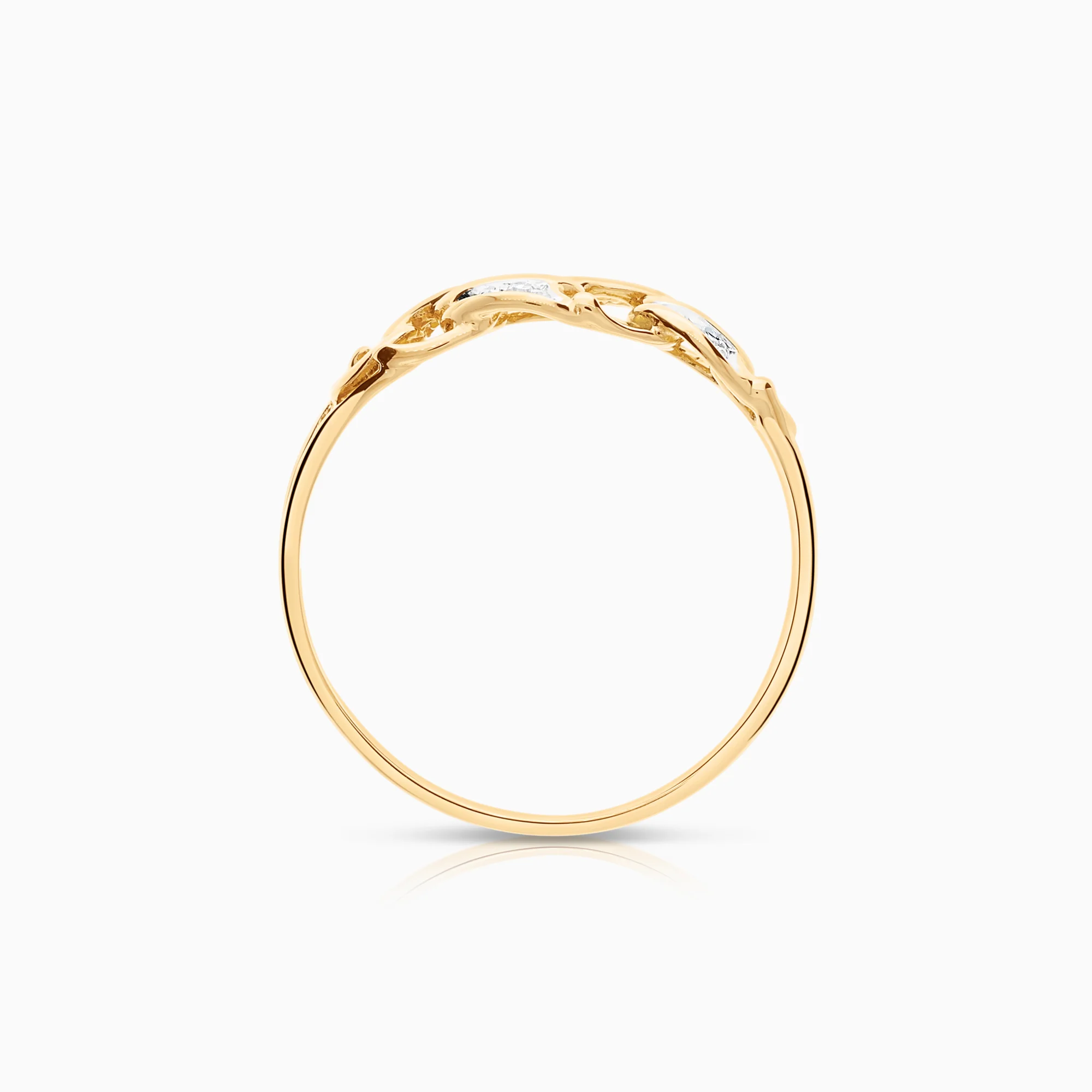 Bismarck ring with diamonds 0.02ct 18K gold - Image 2