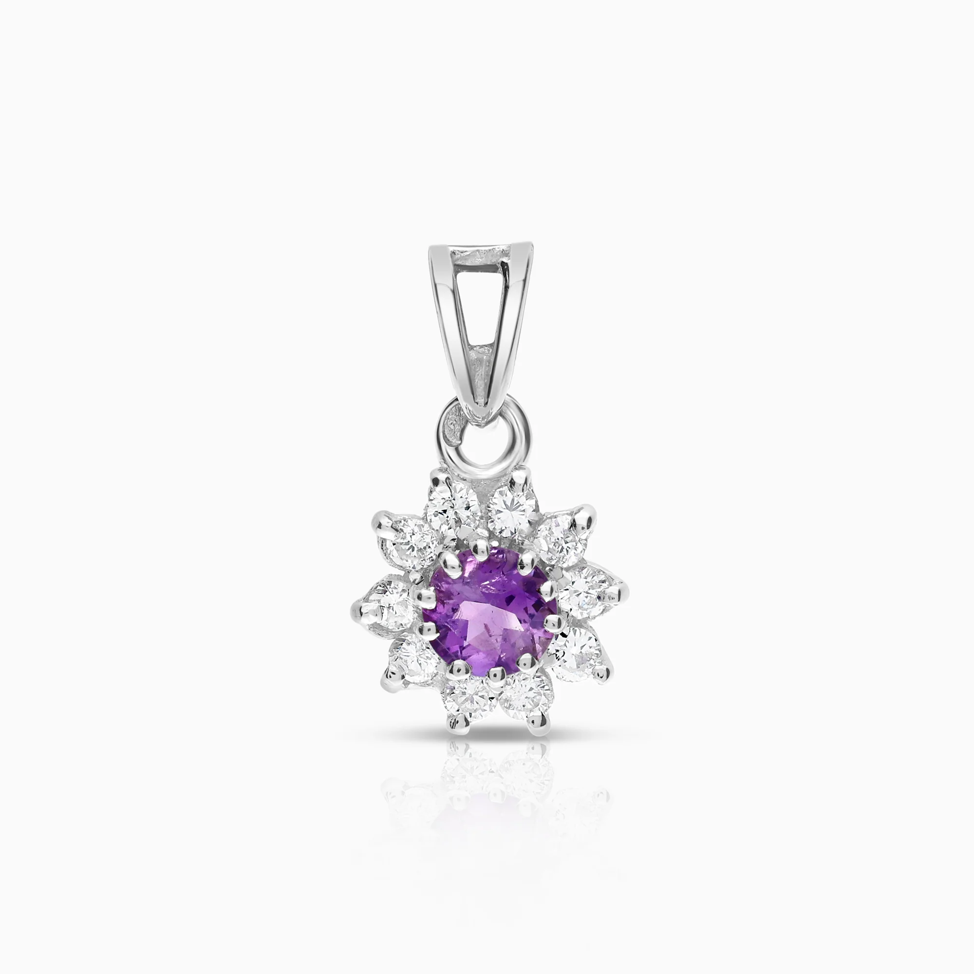 Carmosé gemstone pendant amethyst 1.0g 18K white gold