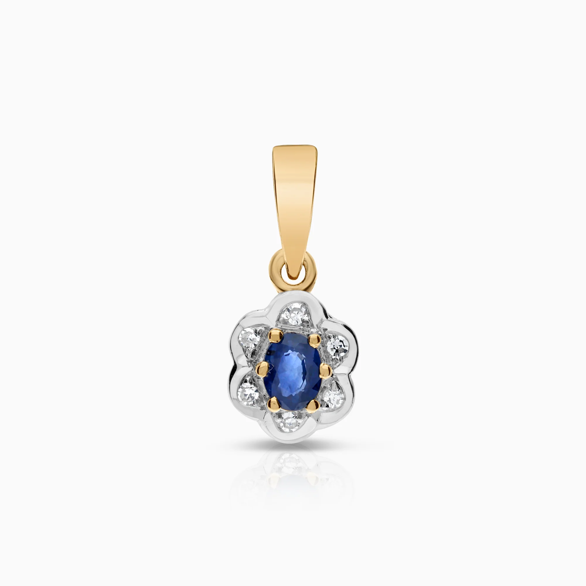 Carmosé gemstone pendant sapphire and diamonds 0.06ct 18K gold